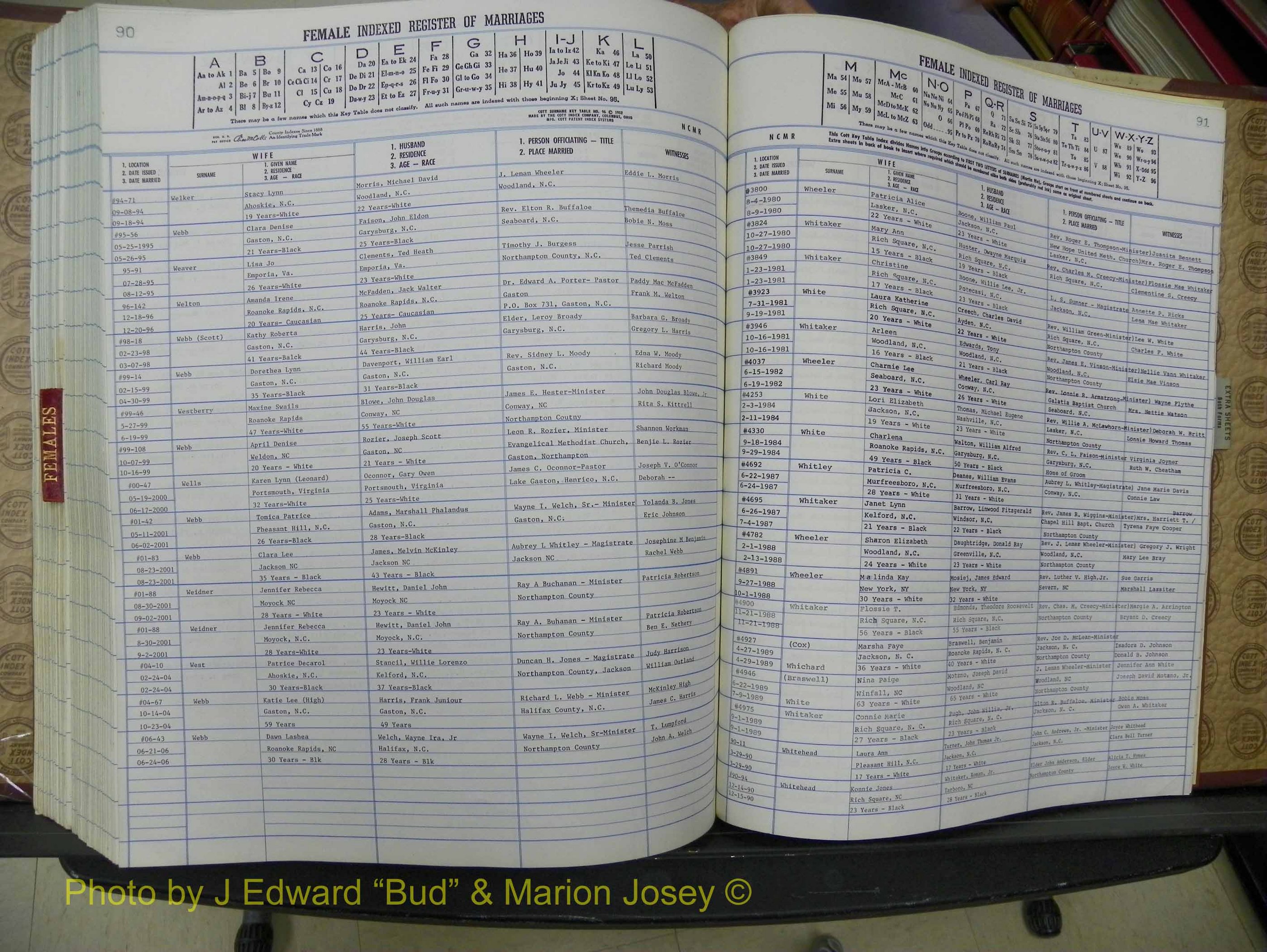 Northampton Marriages, A-Z, 1980-2009 (392).JPG