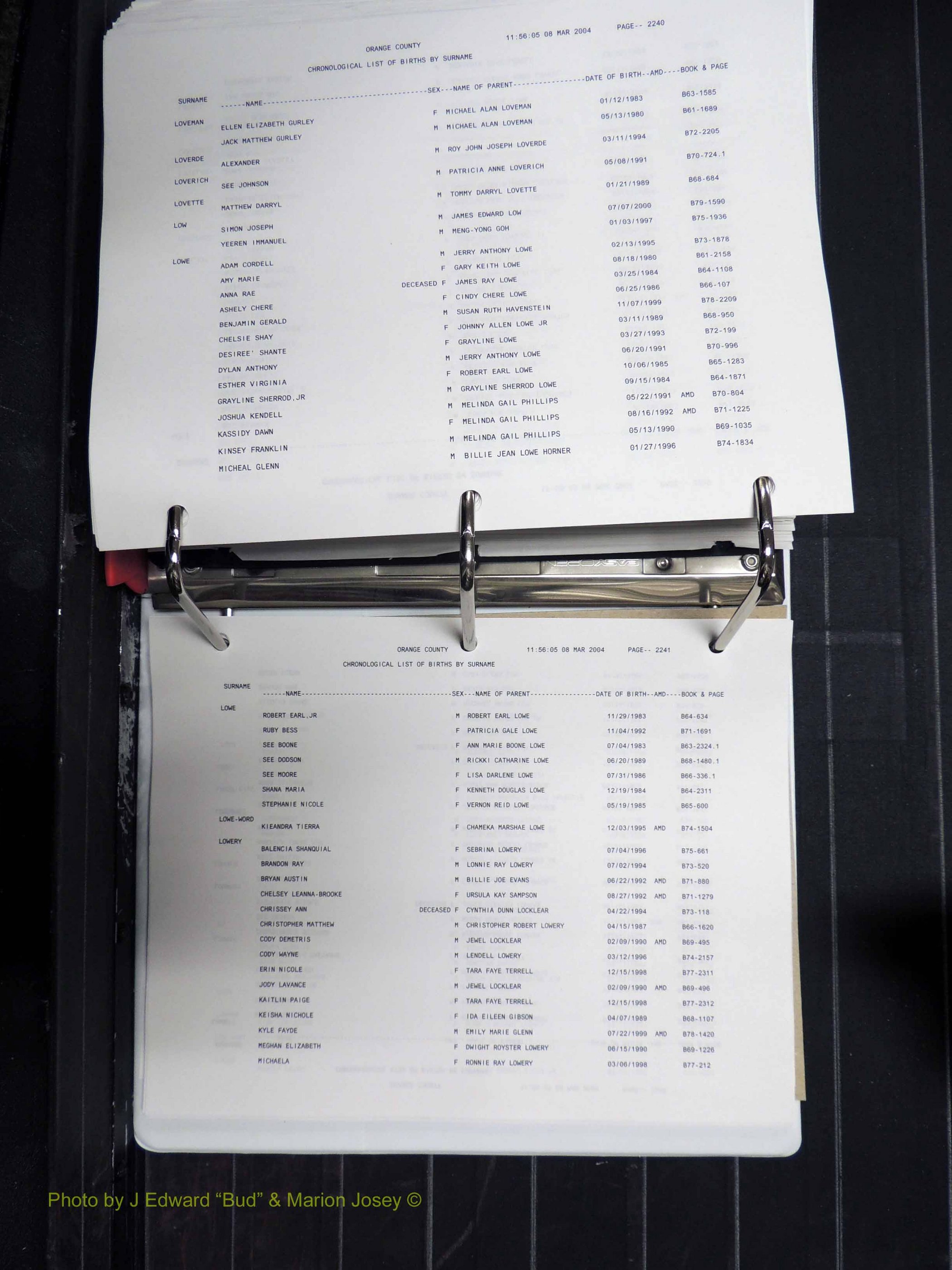 Orange Co, NC, Birth Index, D-M (657).JPG