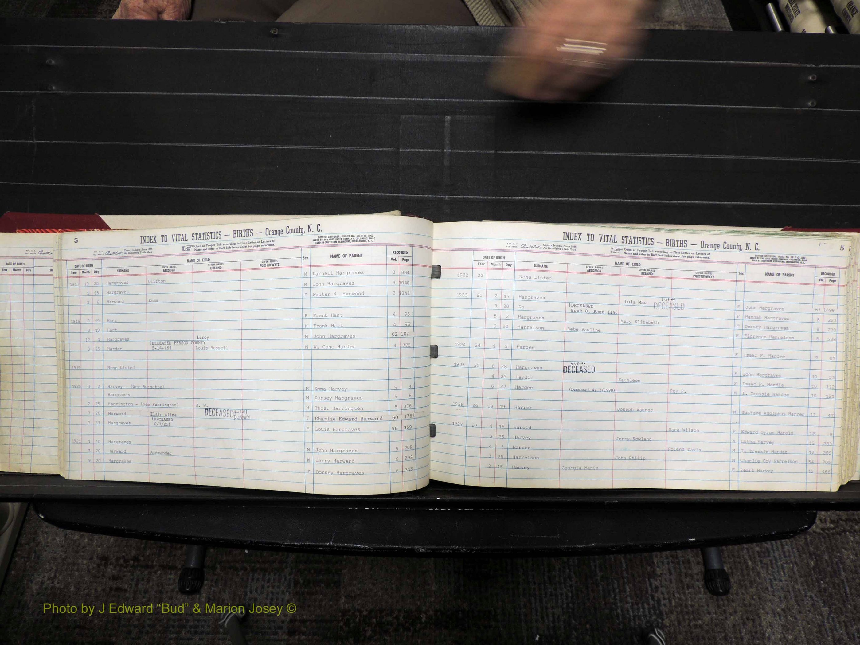 Orange Co, NC, Births, H-K, 1913-1978 (120).JPG