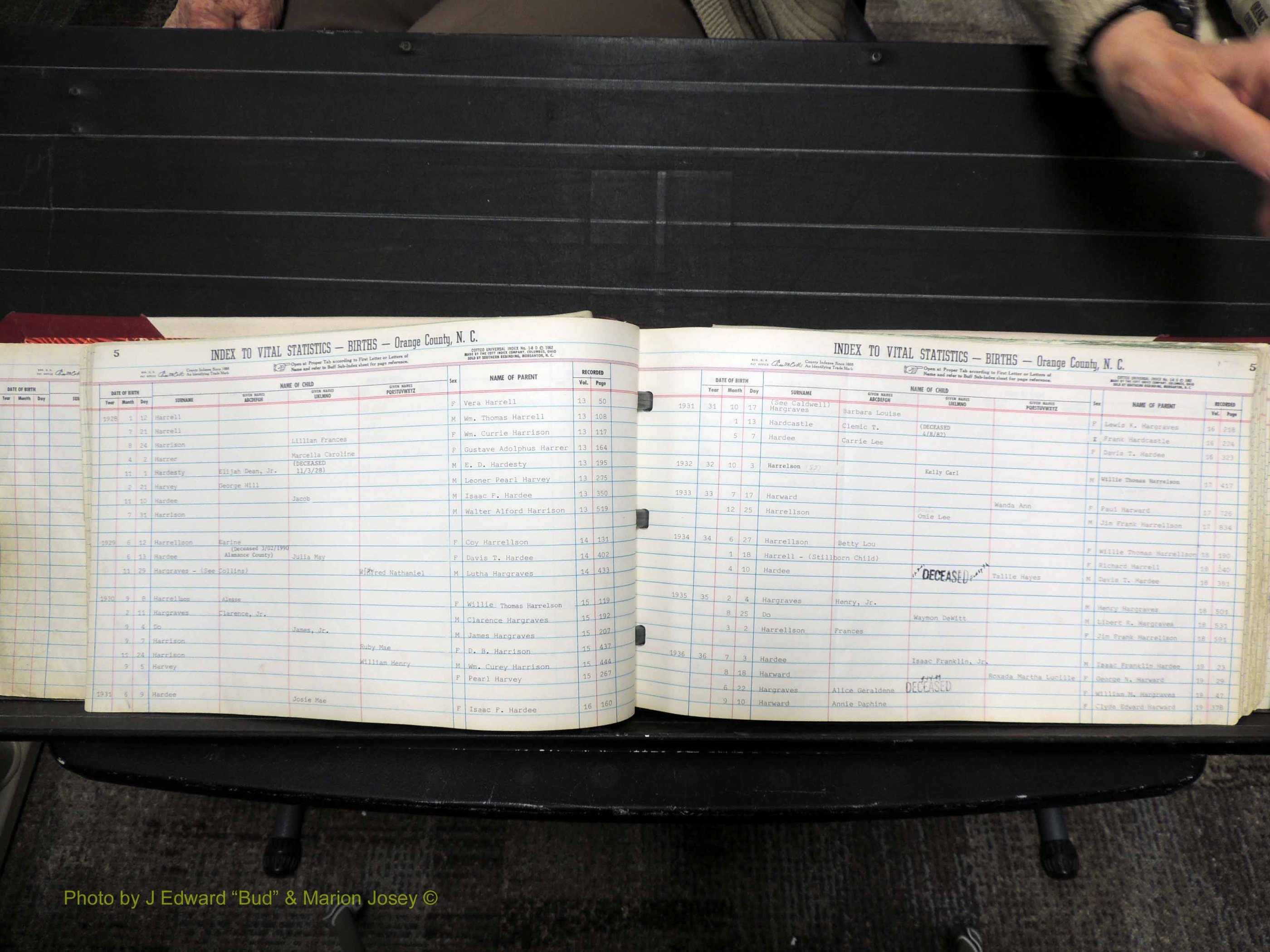 Orange Co, NC, Births, H-K, 1913-1978 (121).JPG