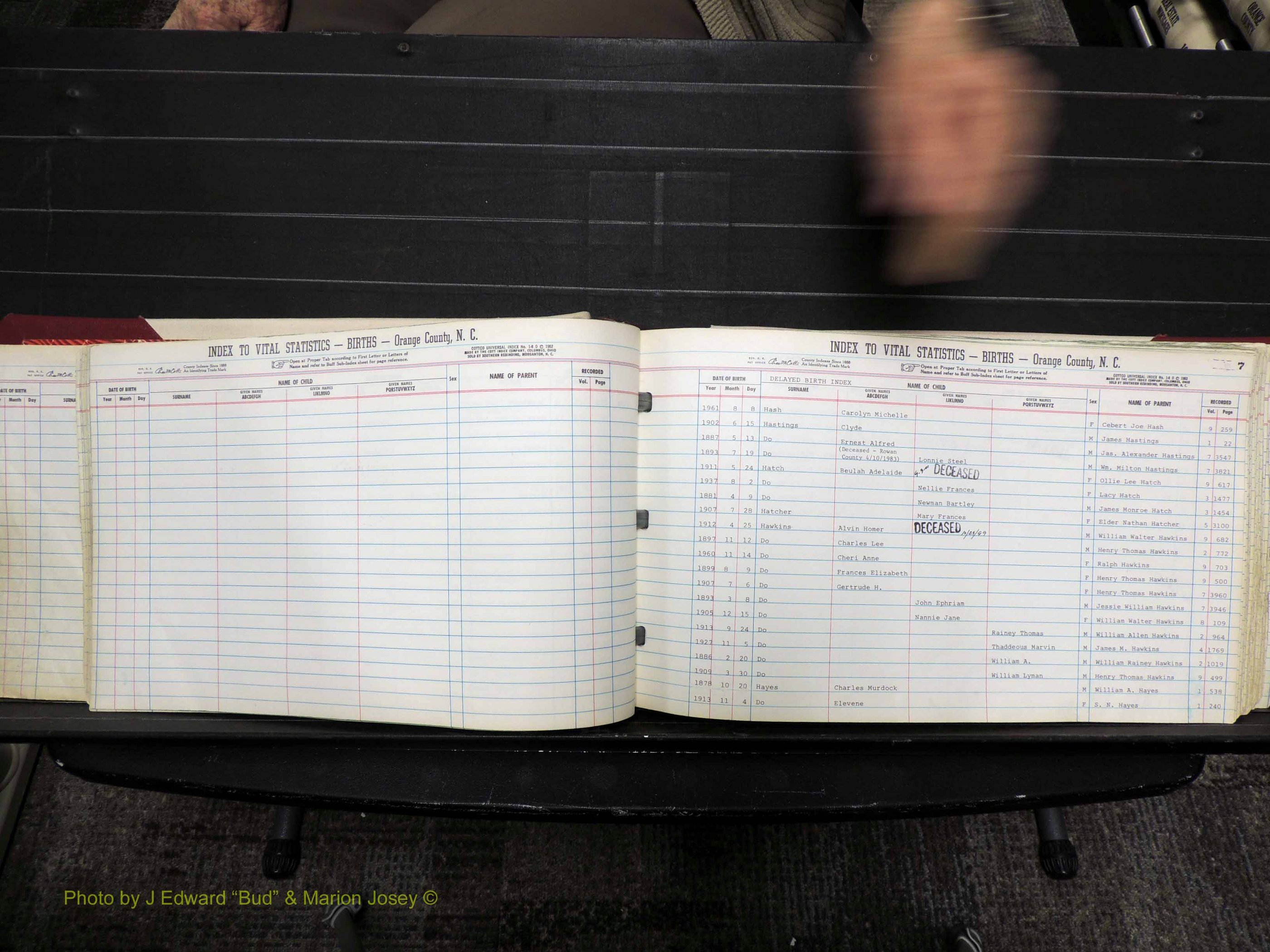 Orange Co, NC, Births, H-K, 1913-1978 (129).JPG