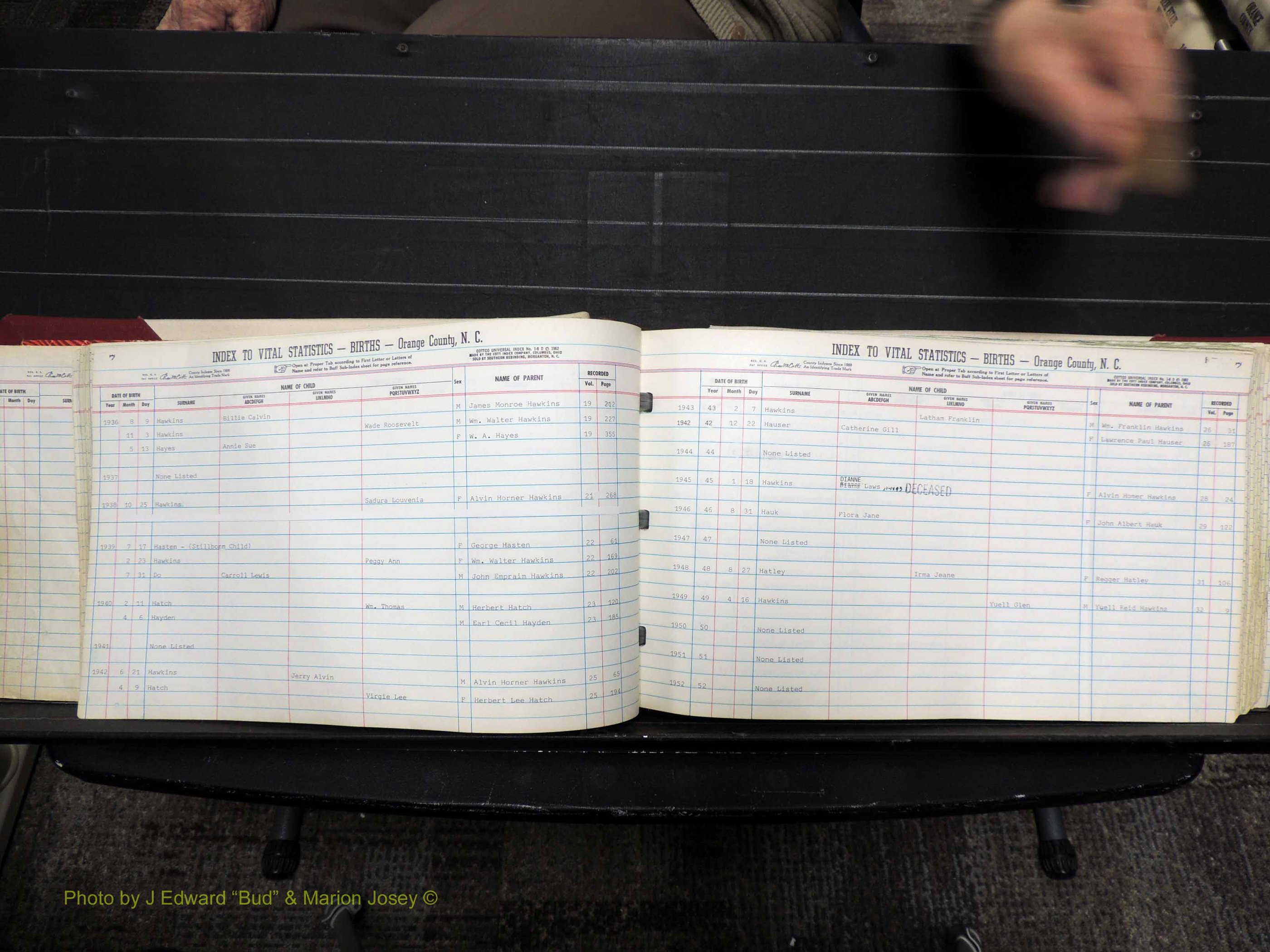 Orange Co, NC, Births, H-K, 1913-1978 (133).JPG