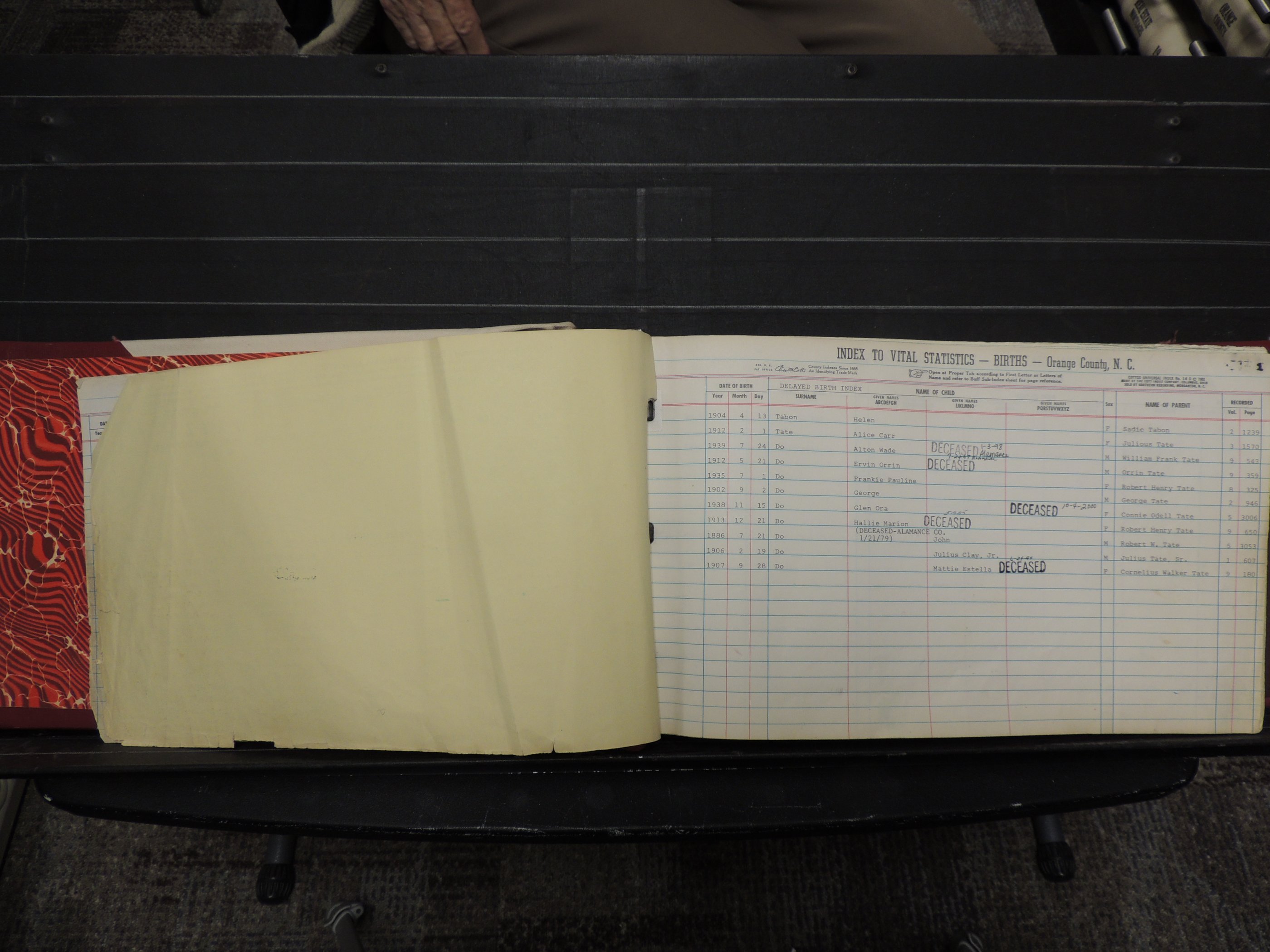 Orange Co, NC, Births, T-Z, 1913-1978 (101).JPG