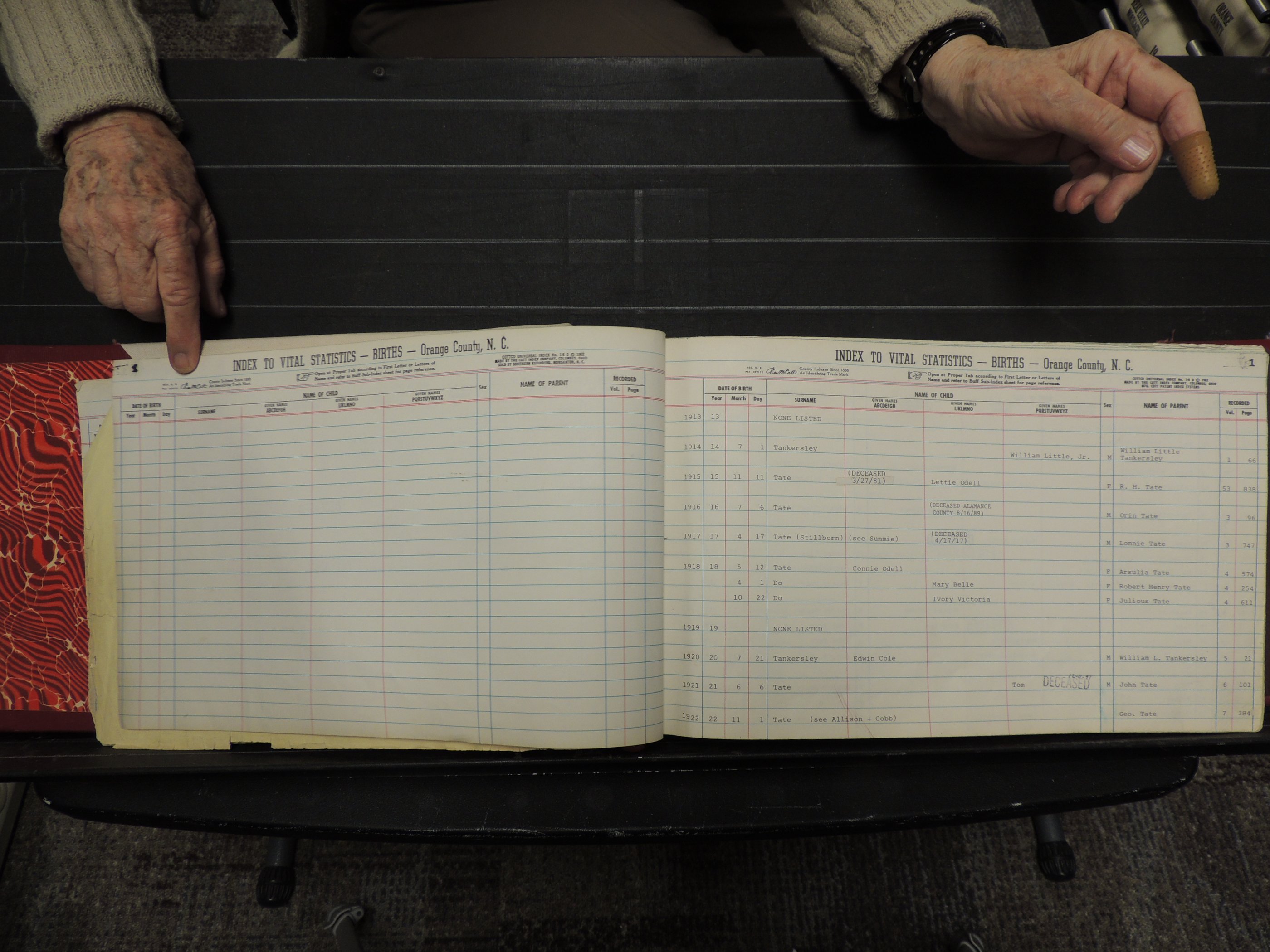 Orange Co, NC, Births, T-Z, 1913-1978 (102).JPG