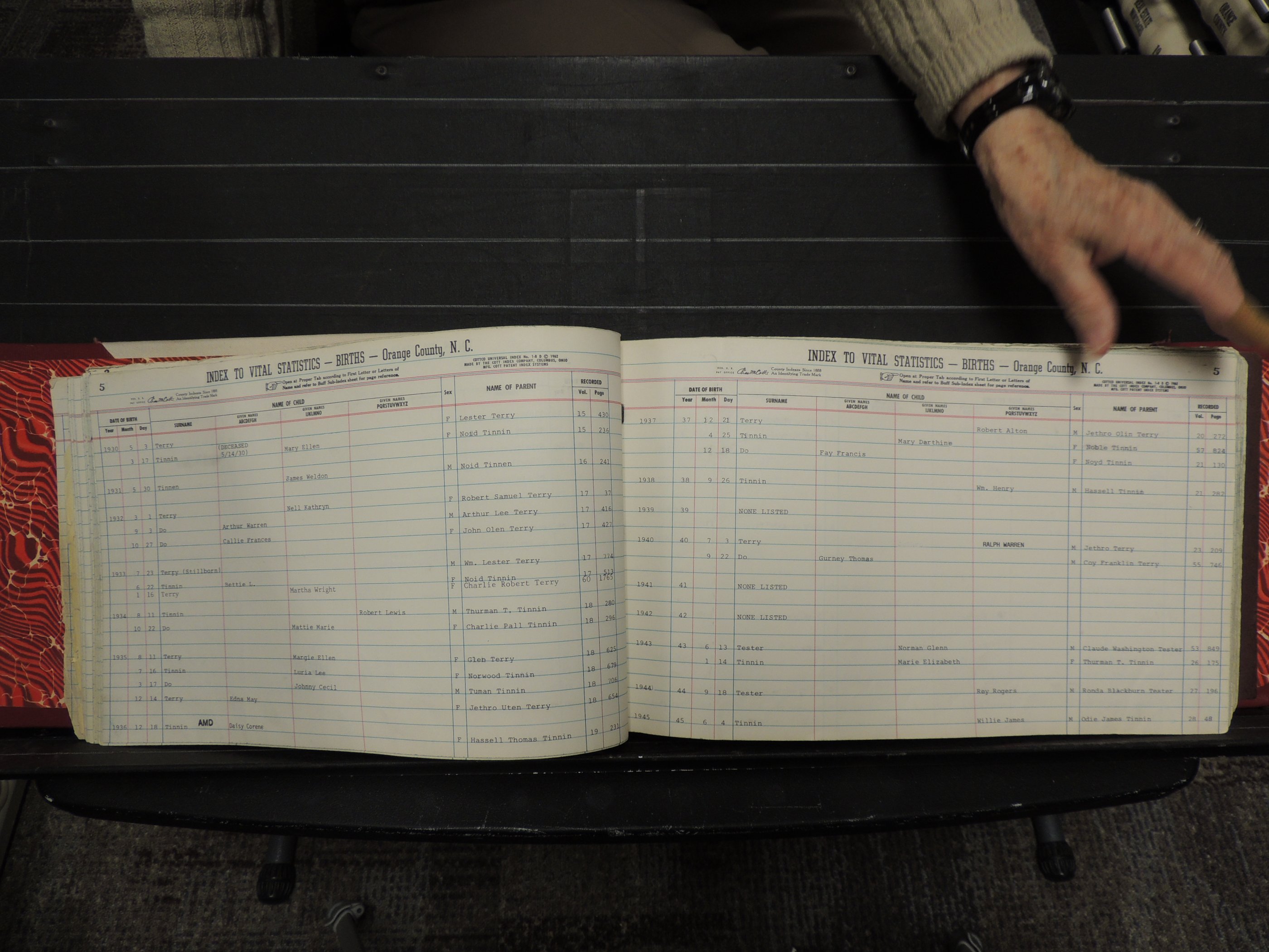 Orange Co, NC, Births, T-Z, 1913-1978 (117).JPG