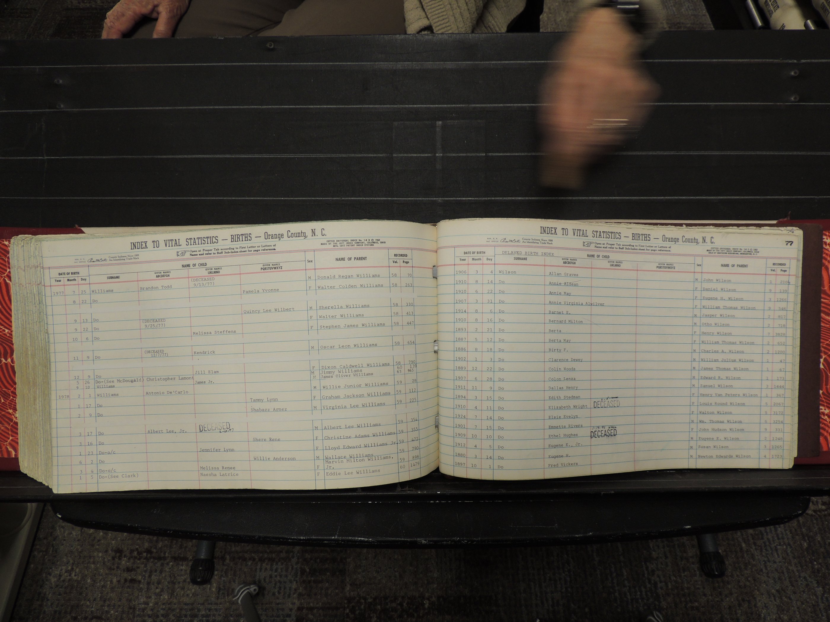 Orange Co, NC, Births, T-Z, 1913-1978 (381).JPG