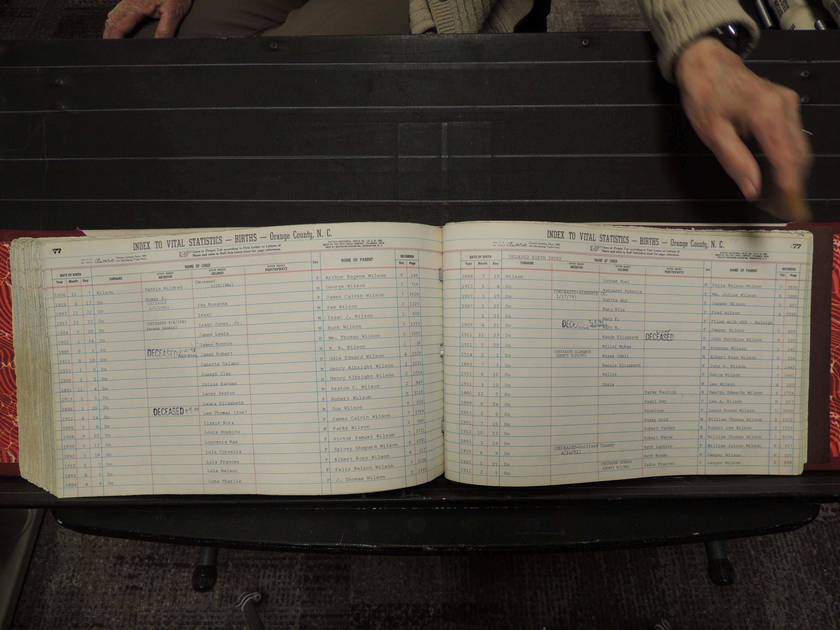 Orange Co, NC, Births, T-Z, 1913-1978 (382).JPG