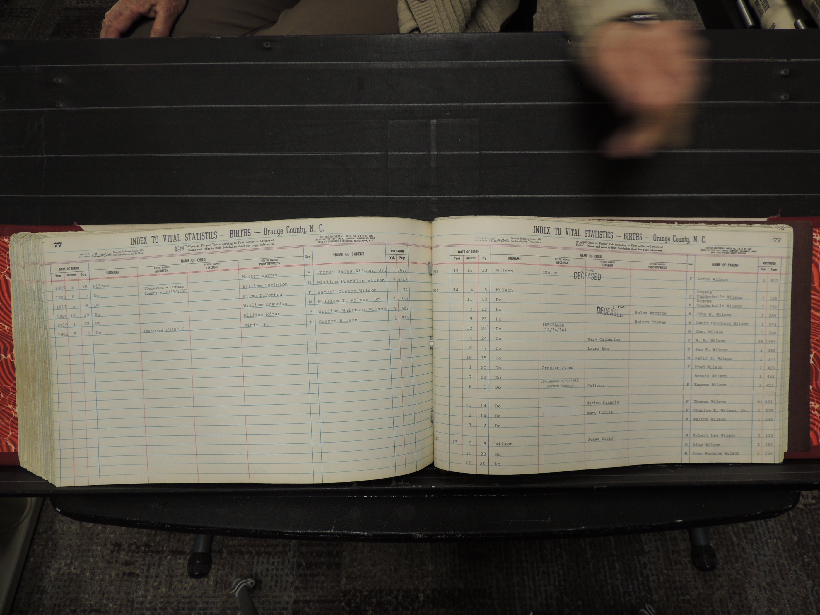 Orange Co, NC, Births, T-Z, 1913-1978 (383).JPG