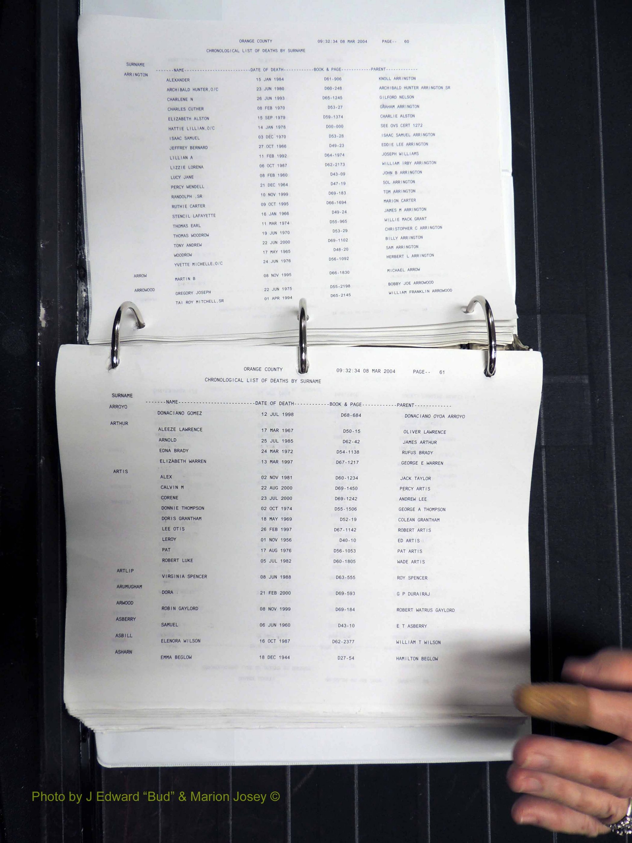 Orange Co, NC, Death Index, A-G, 1913-1998 (131).JPG