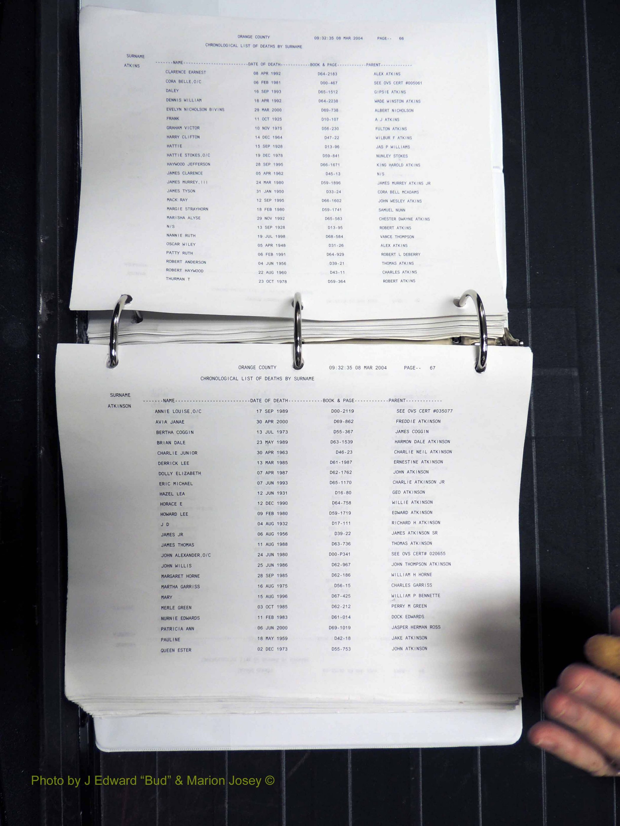 Orange Co, NC, Death Index, A-G, 1913-1998 (134).JPG