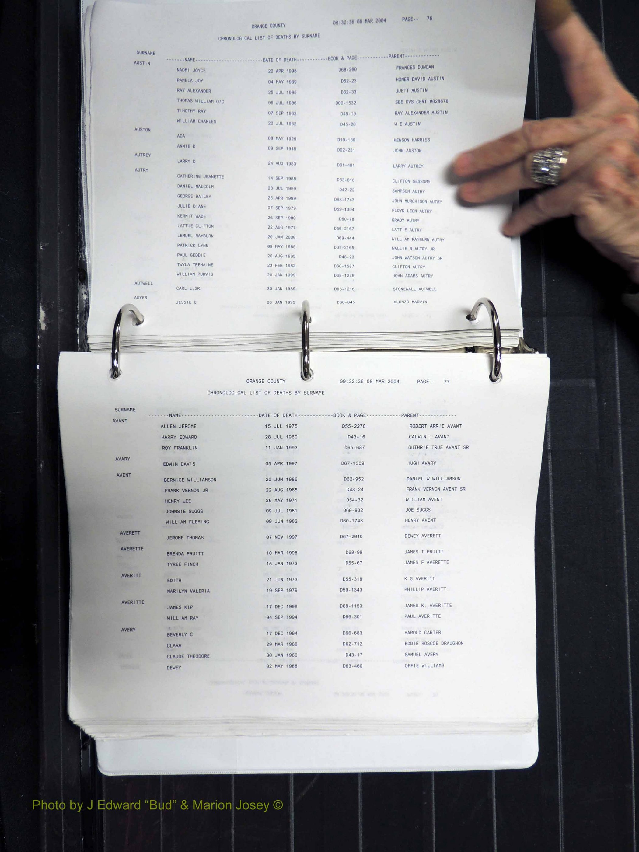 Orange Co, NC, Death Index, A-G, 1913-1998 (139).JPG