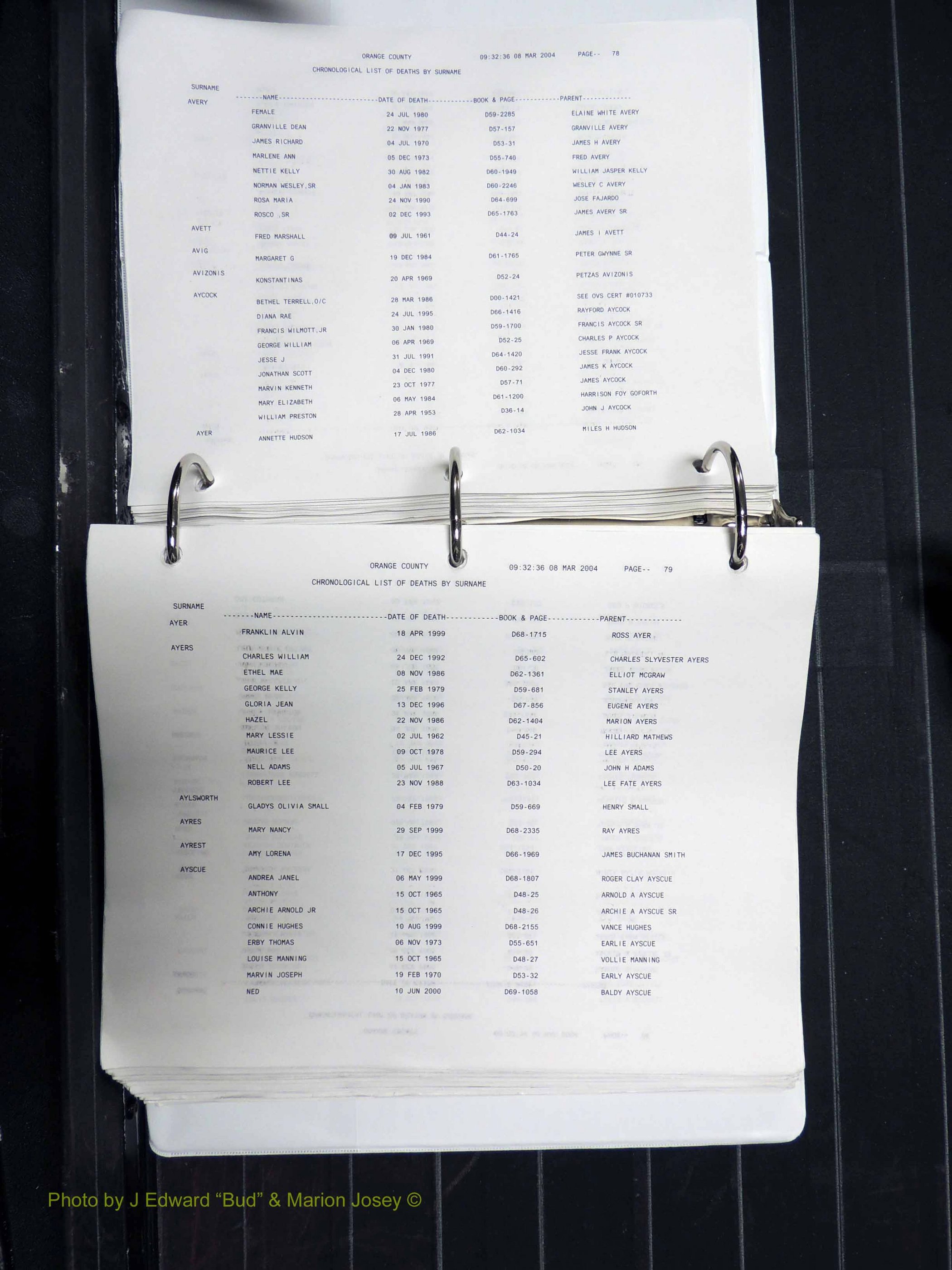 Orange Co, NC, Death Index, A-G, 1913-1998 (140).JPG