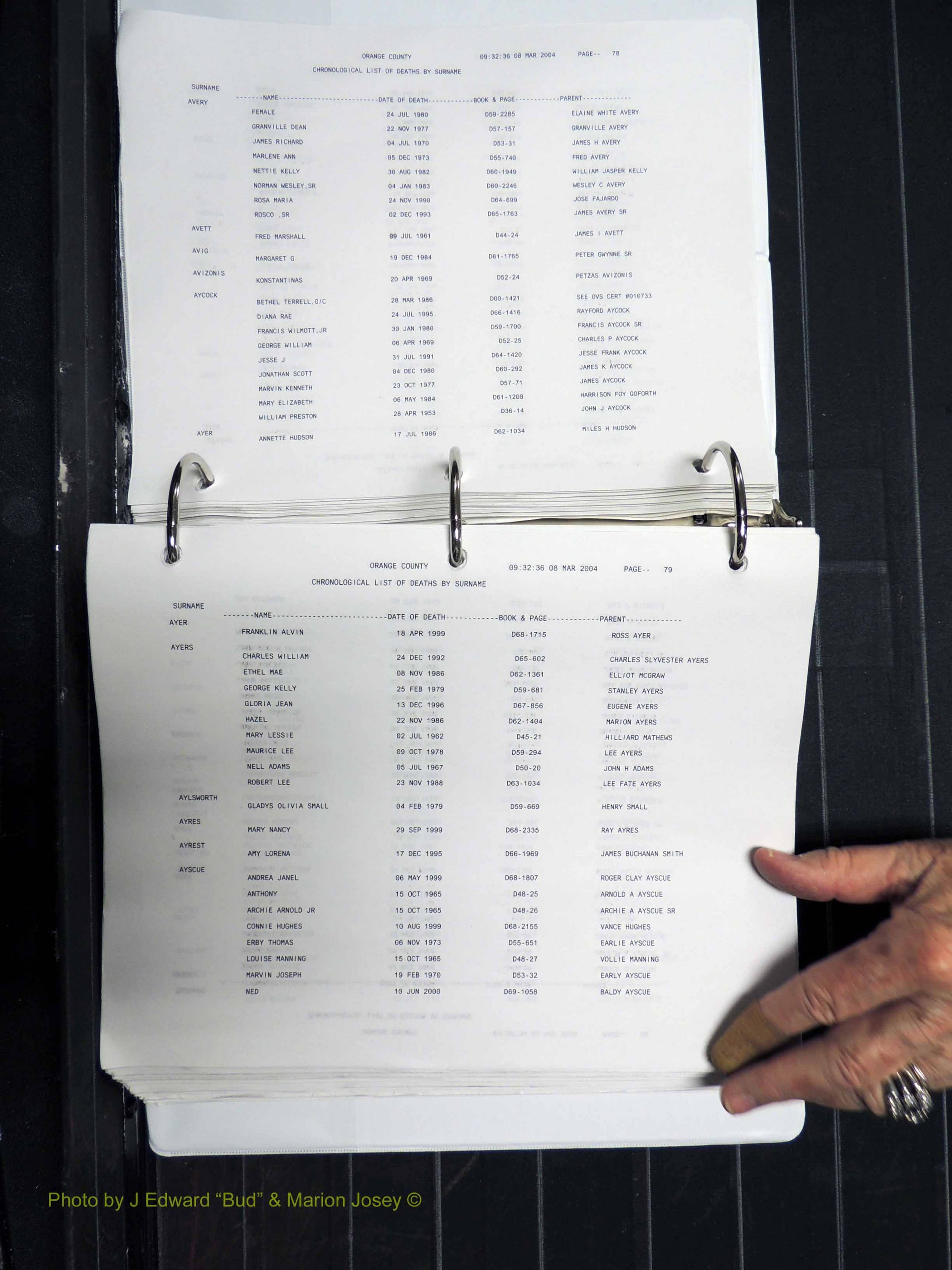 Orange Co, NC, Death Index, A-G, 1913-1998 (141).JPG