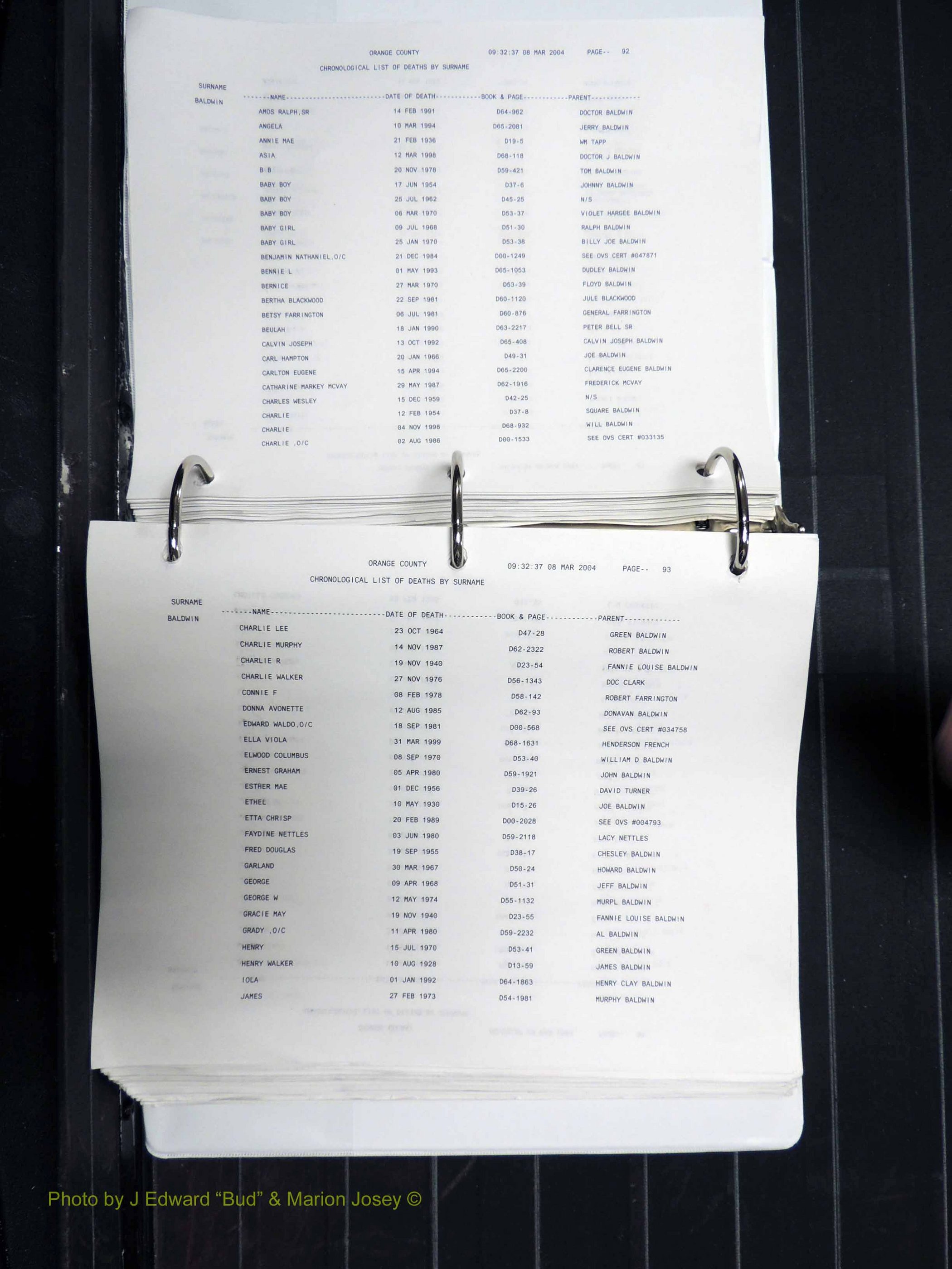 Orange Co, NC, Death Index, A-G, 1913-1998 (148).JPG