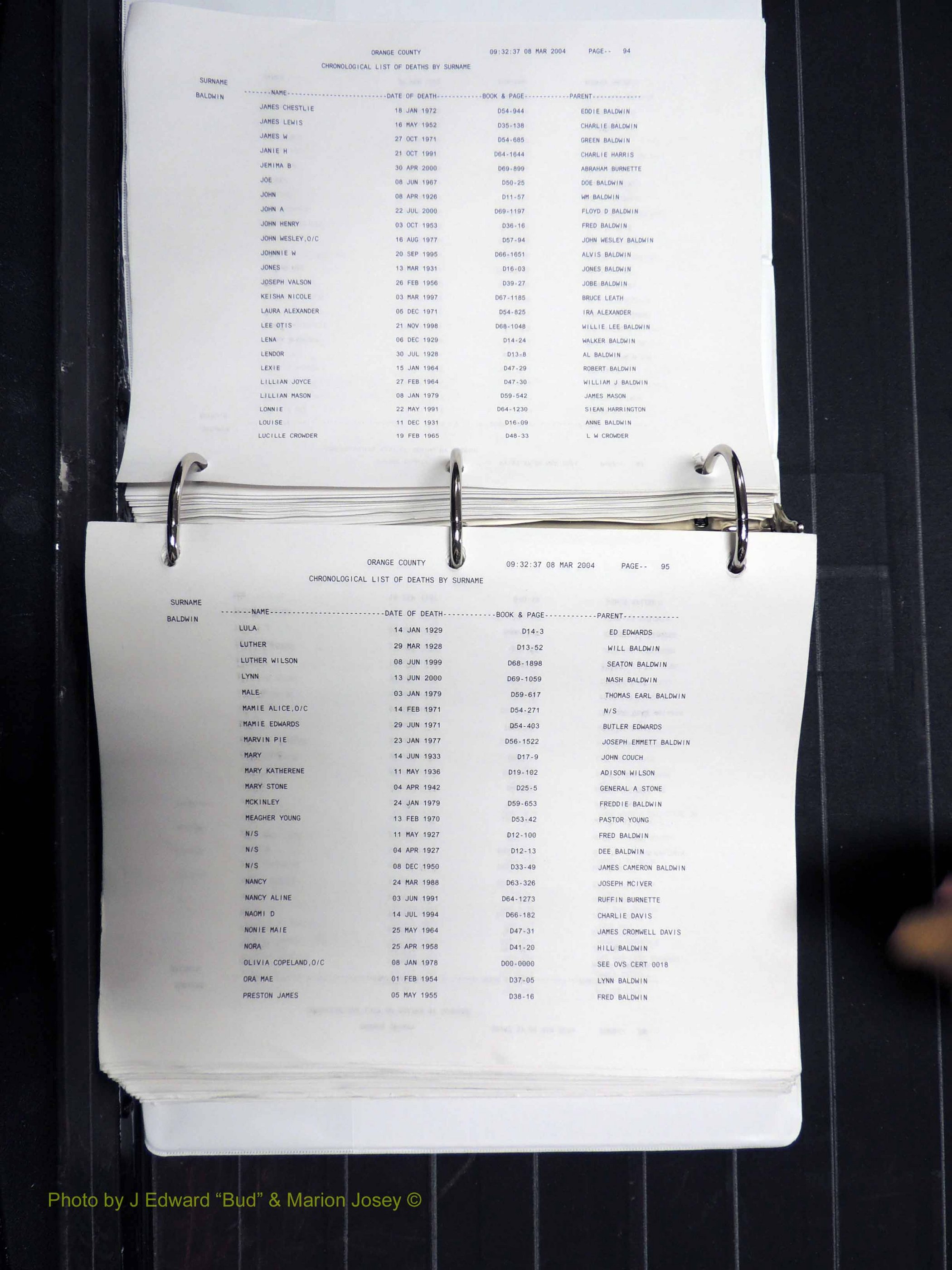 Orange Co, NC, Death Index, A-G, 1913-1998 (149).JPG