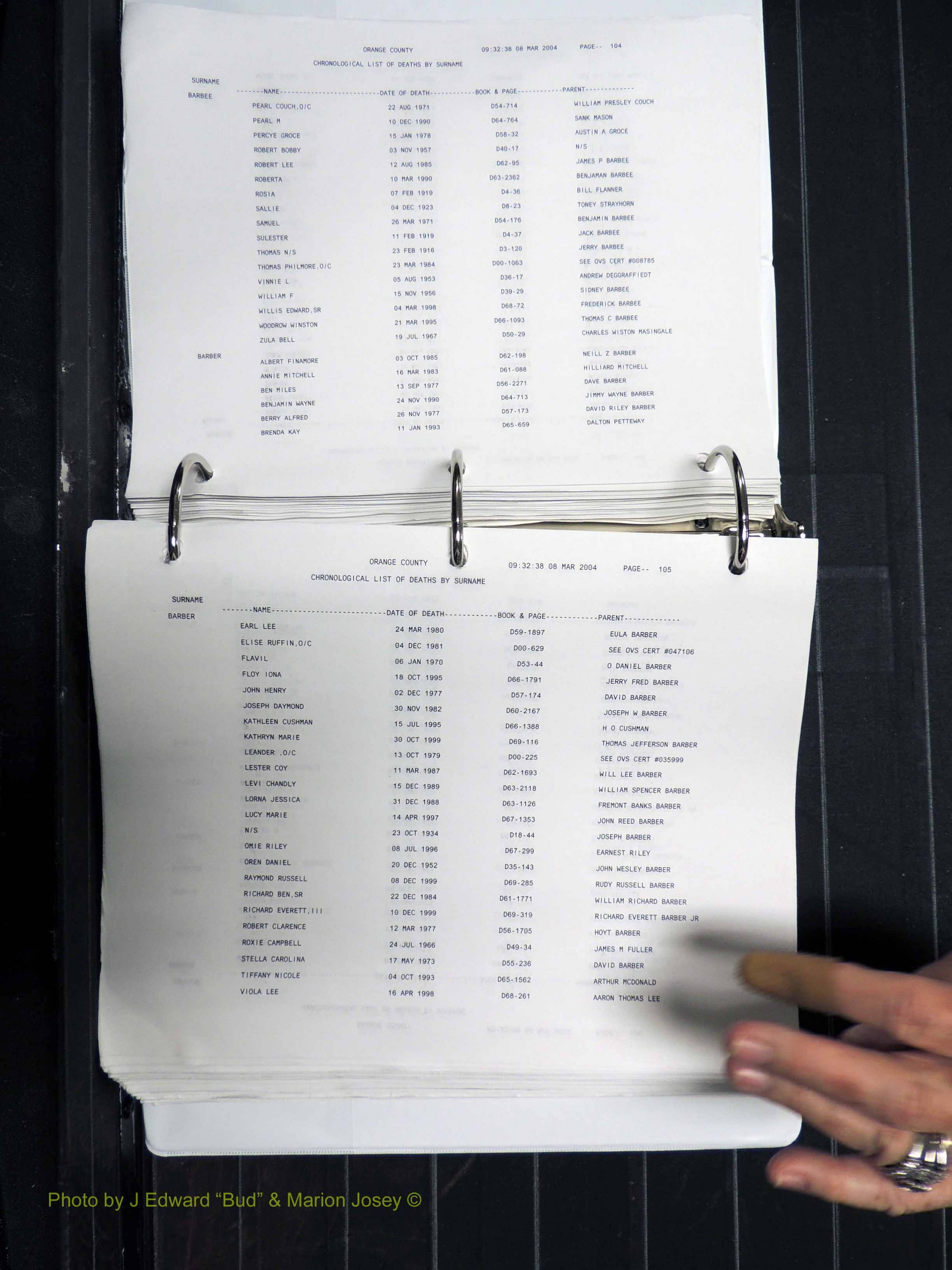 Orange Co, NC, Death Index, A-G, 1913-1998 (154).JPG