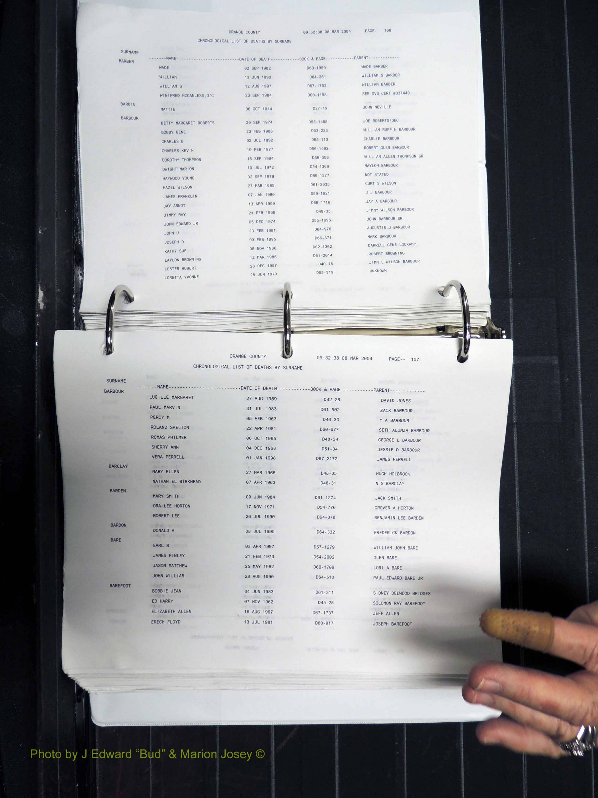 Orange Co, NC, Death Index, A-G, 1913-1998 (155).JPG