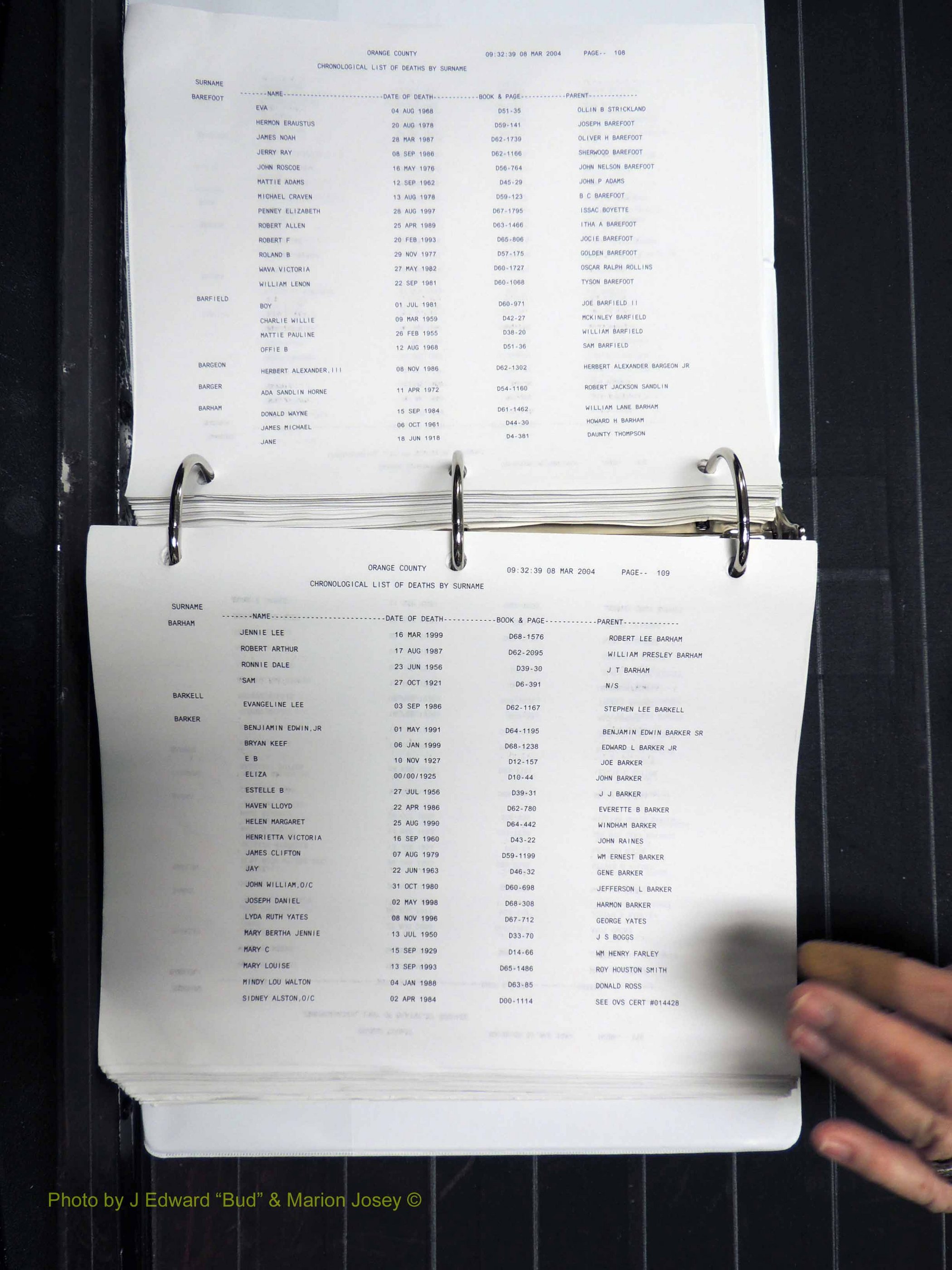Orange Co, NC, Death Index, A-G, 1913-1998 (156).JPG