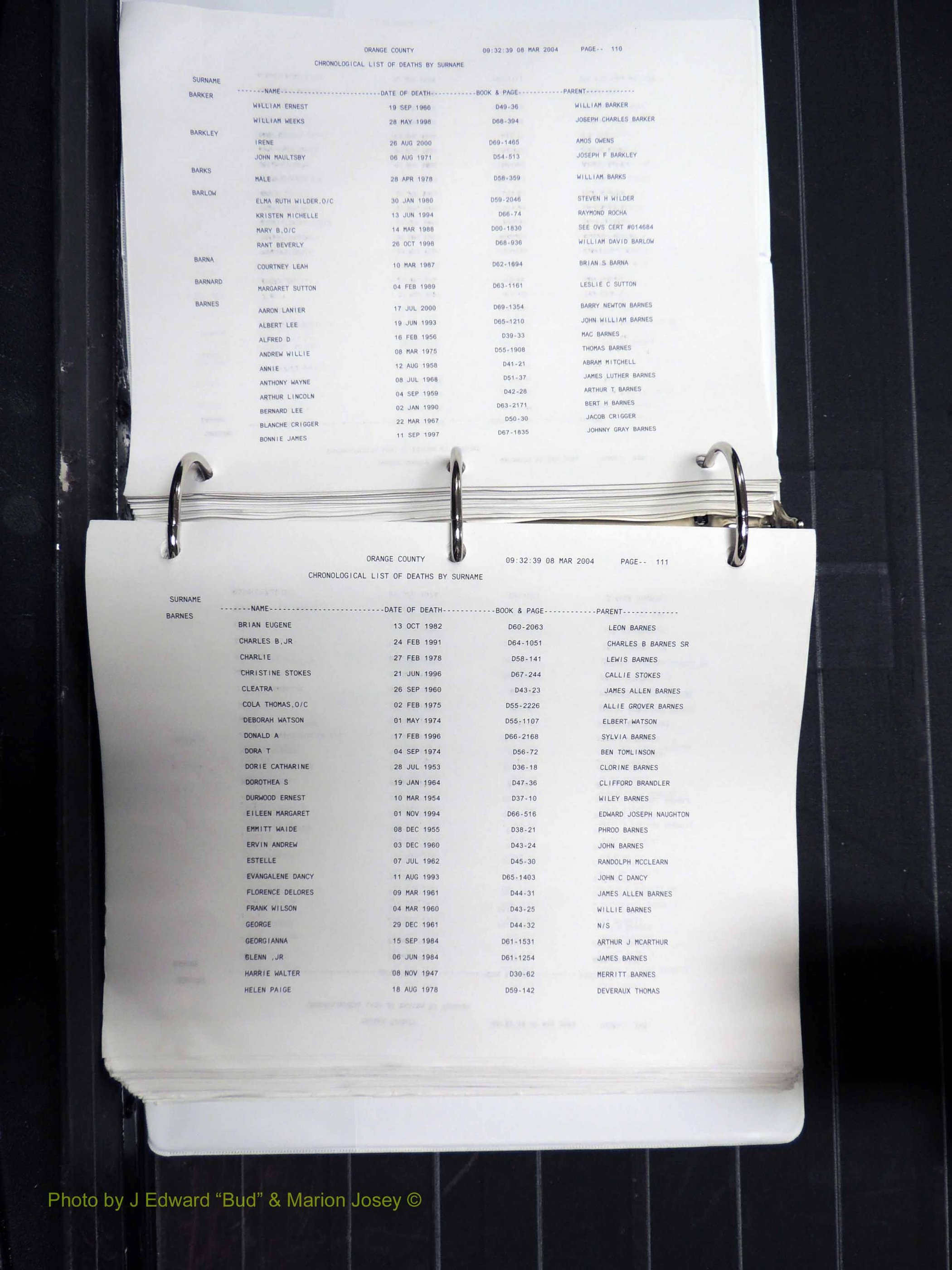 Orange Co, NC, Death Index, A-G, 1913-1998 (157).JPG