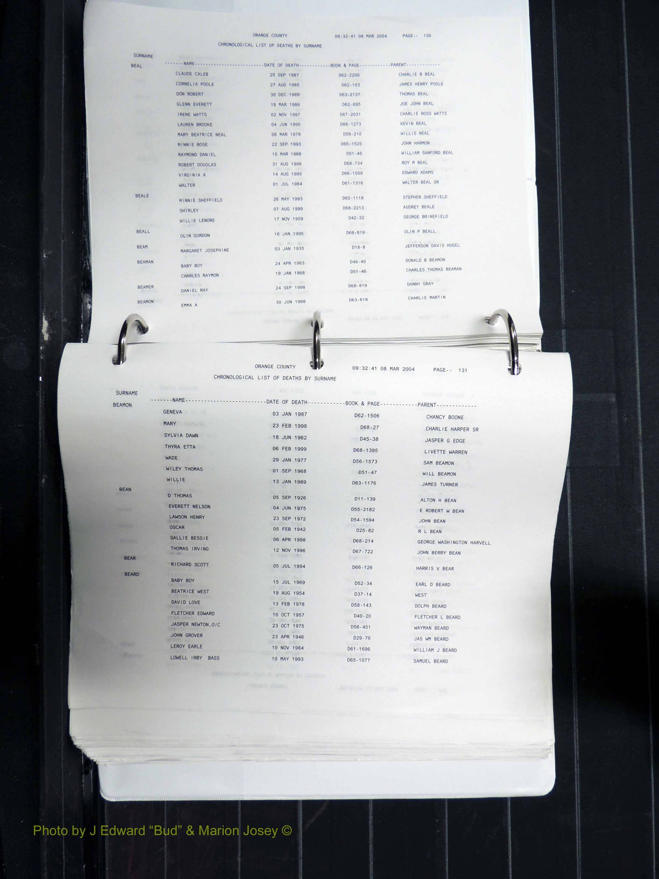 Orange Co, NC, Death Index, A-G, 1913-1998 (167).JPG