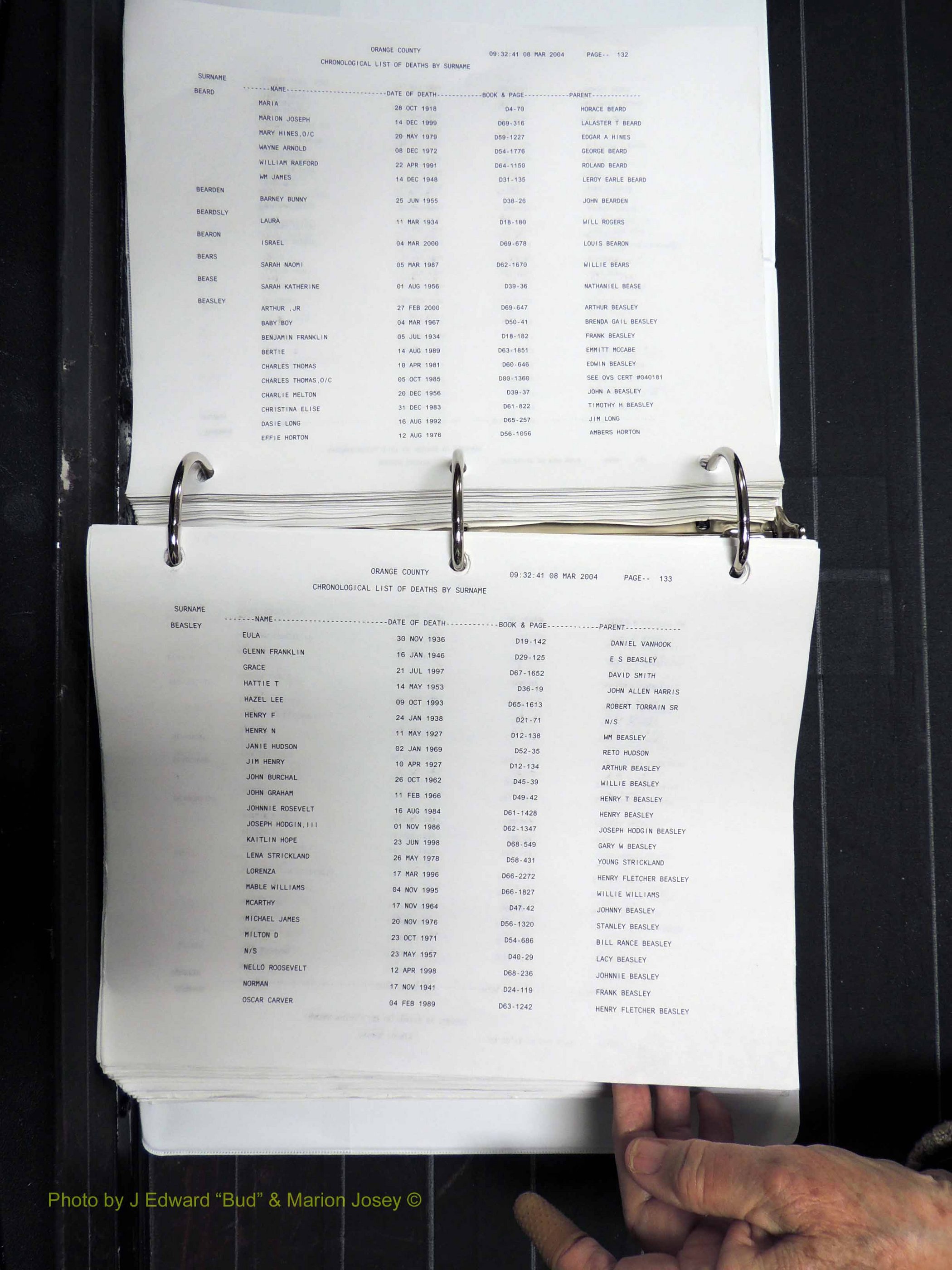 Orange Co, NC, Death Index, A-G, 1913-1998 (168).JPG