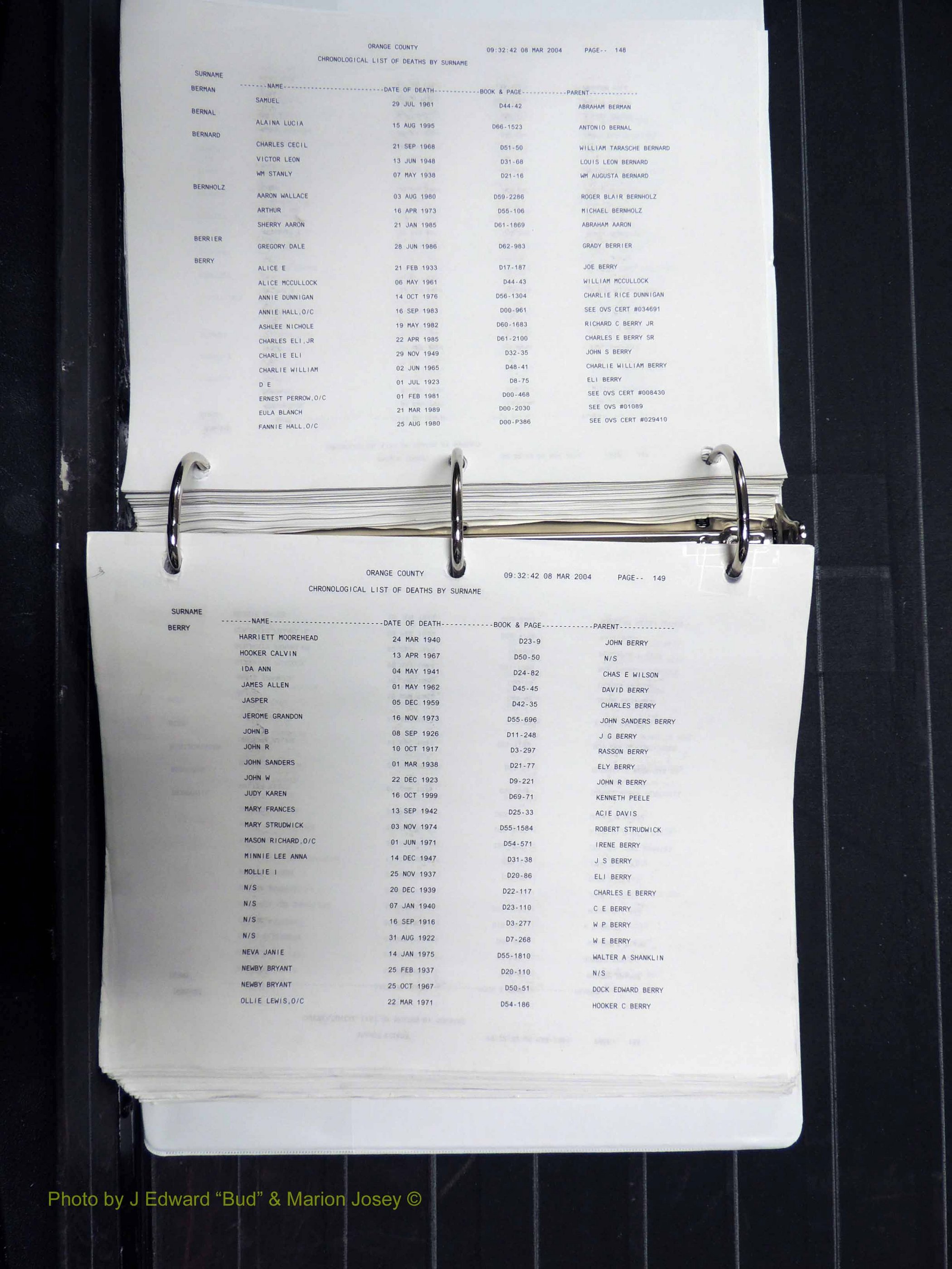 Orange Co, NC, Death Index, A-G, 1913-1998 (176).JPG