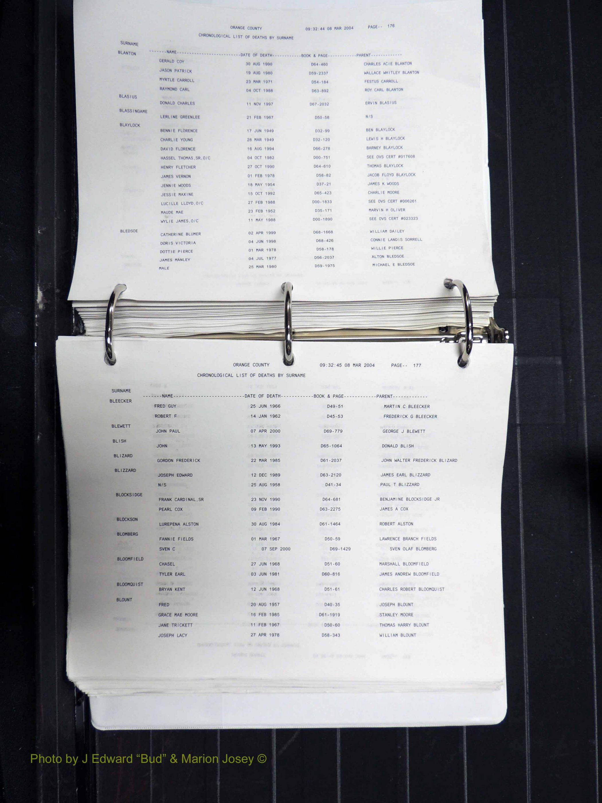 Orange Co, NC, Death Index, A-G, 1913-1998 (190).JPG