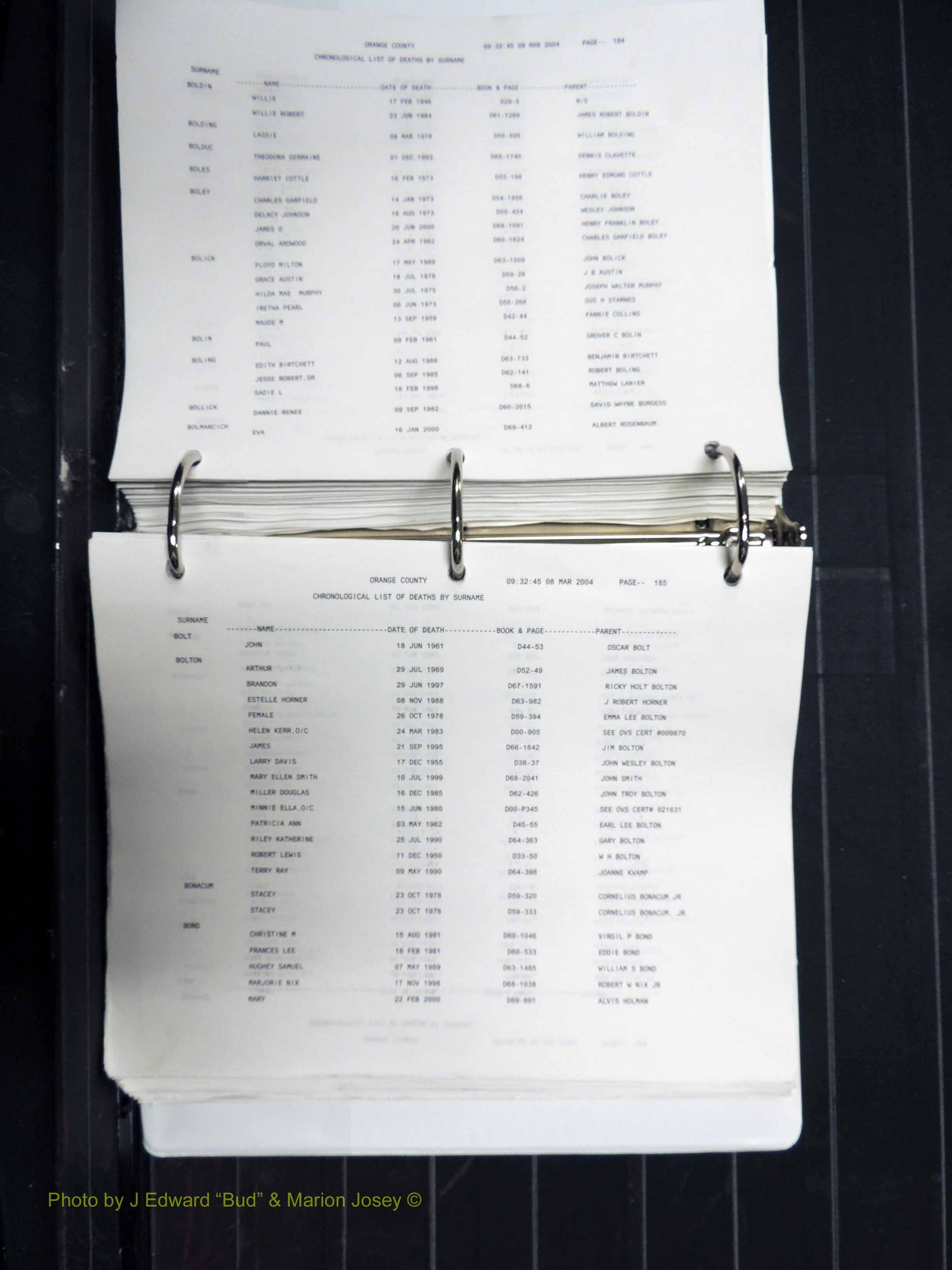 Orange Co, NC, Death Index, A-G, 1913-1998 (194).JPG