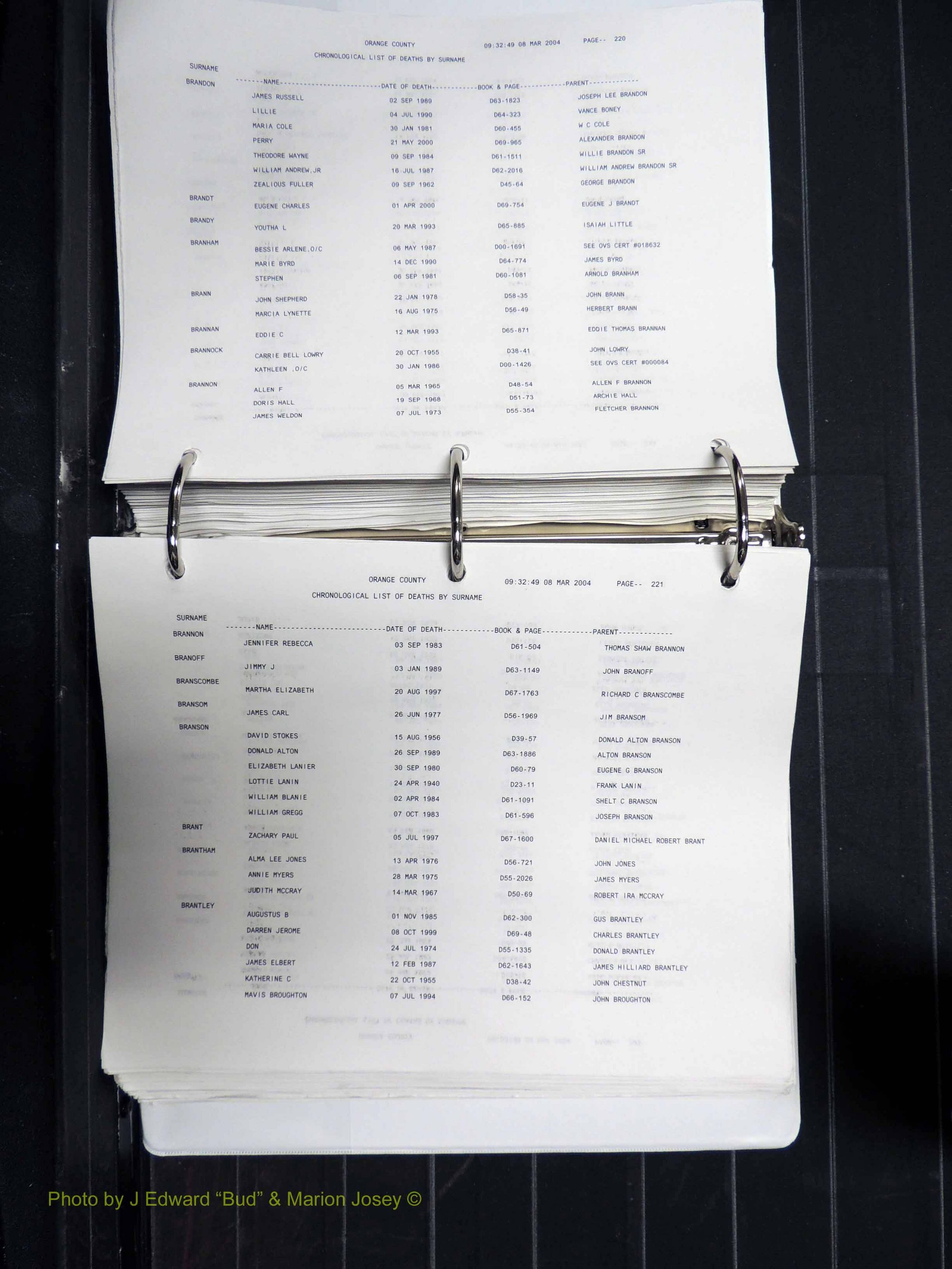 Orange Co, NC, Death Index, A-G, 1913-1998 (213).JPG