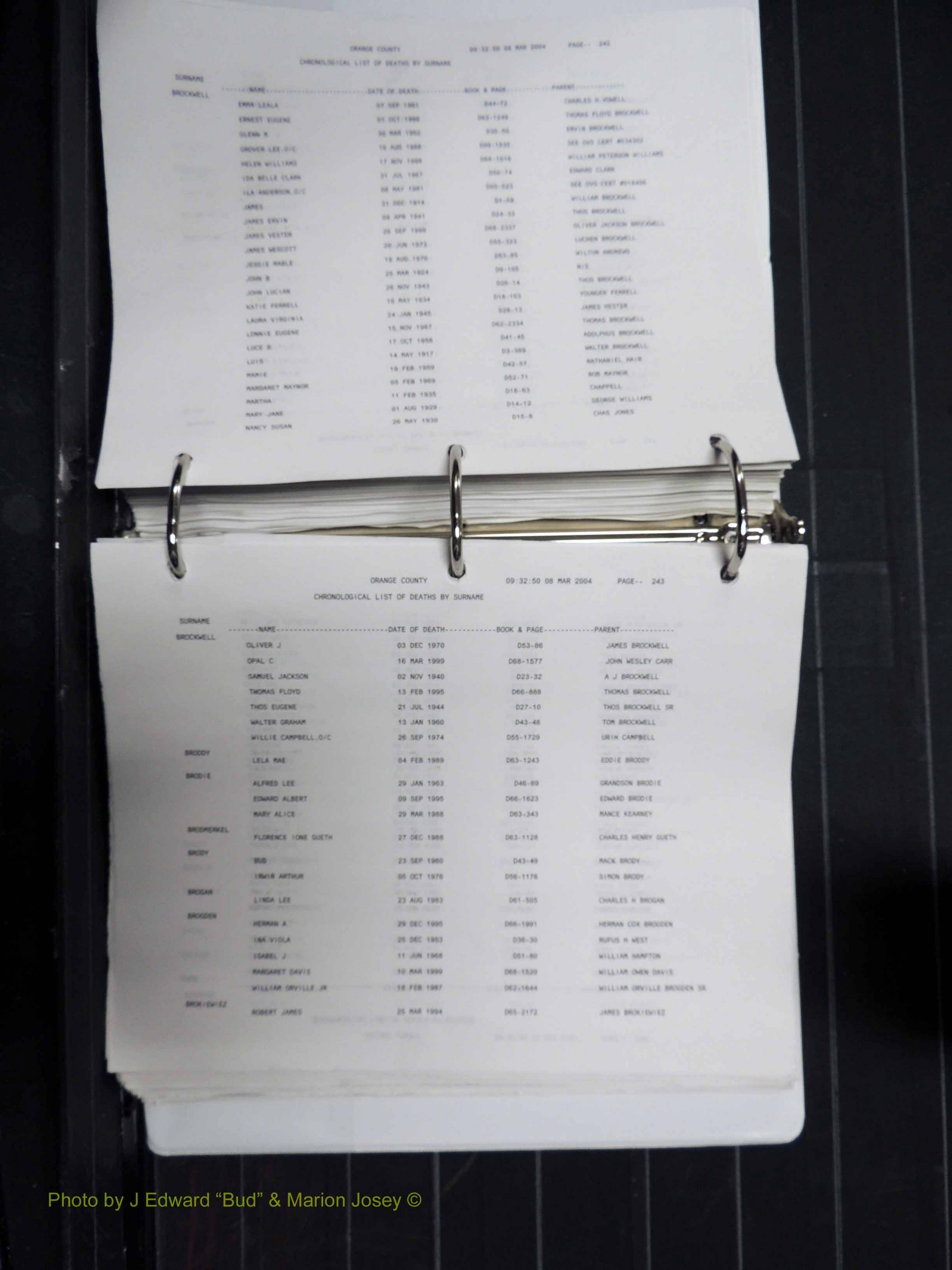 Orange Co, NC, Death Index, A-G, 1913-1998 (224).JPG