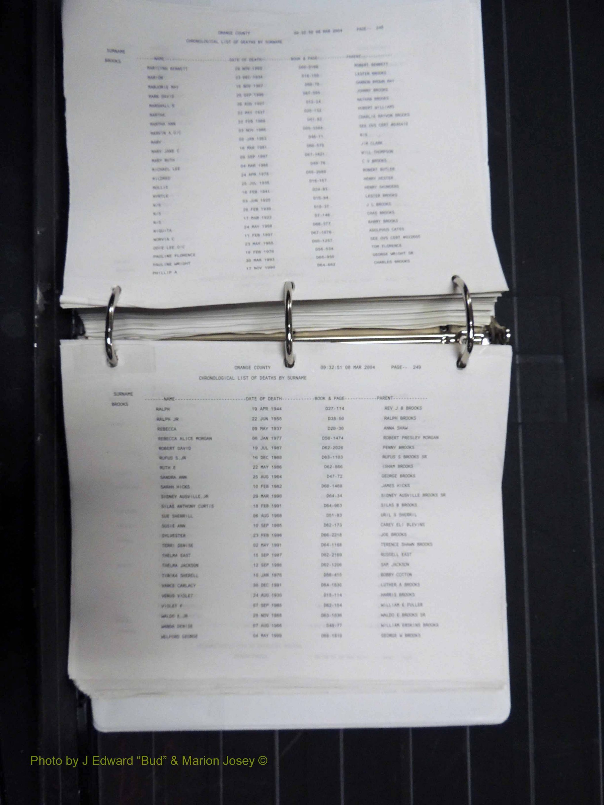 Orange Co, NC, Death Index, A-G, 1913-1998 (227).JPG