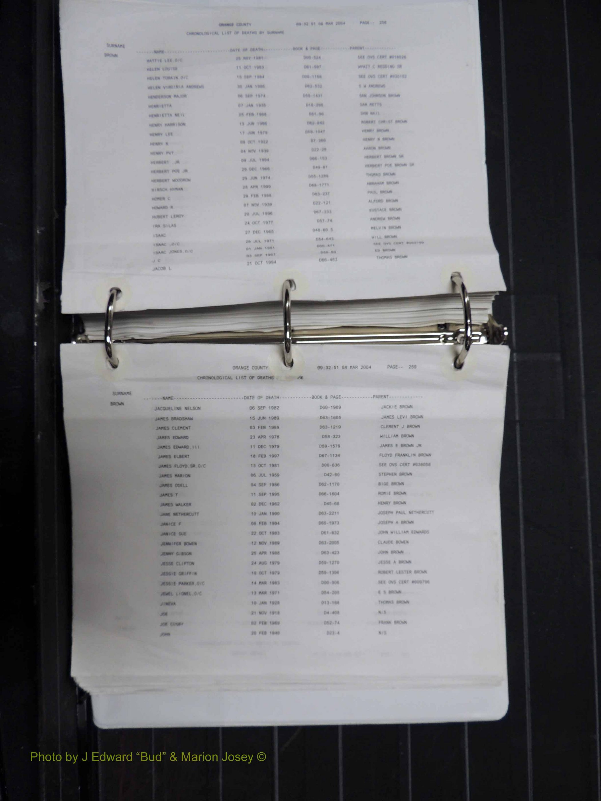 Orange Co, NC, Death Index, A-G, 1913-1998 (233).JPG