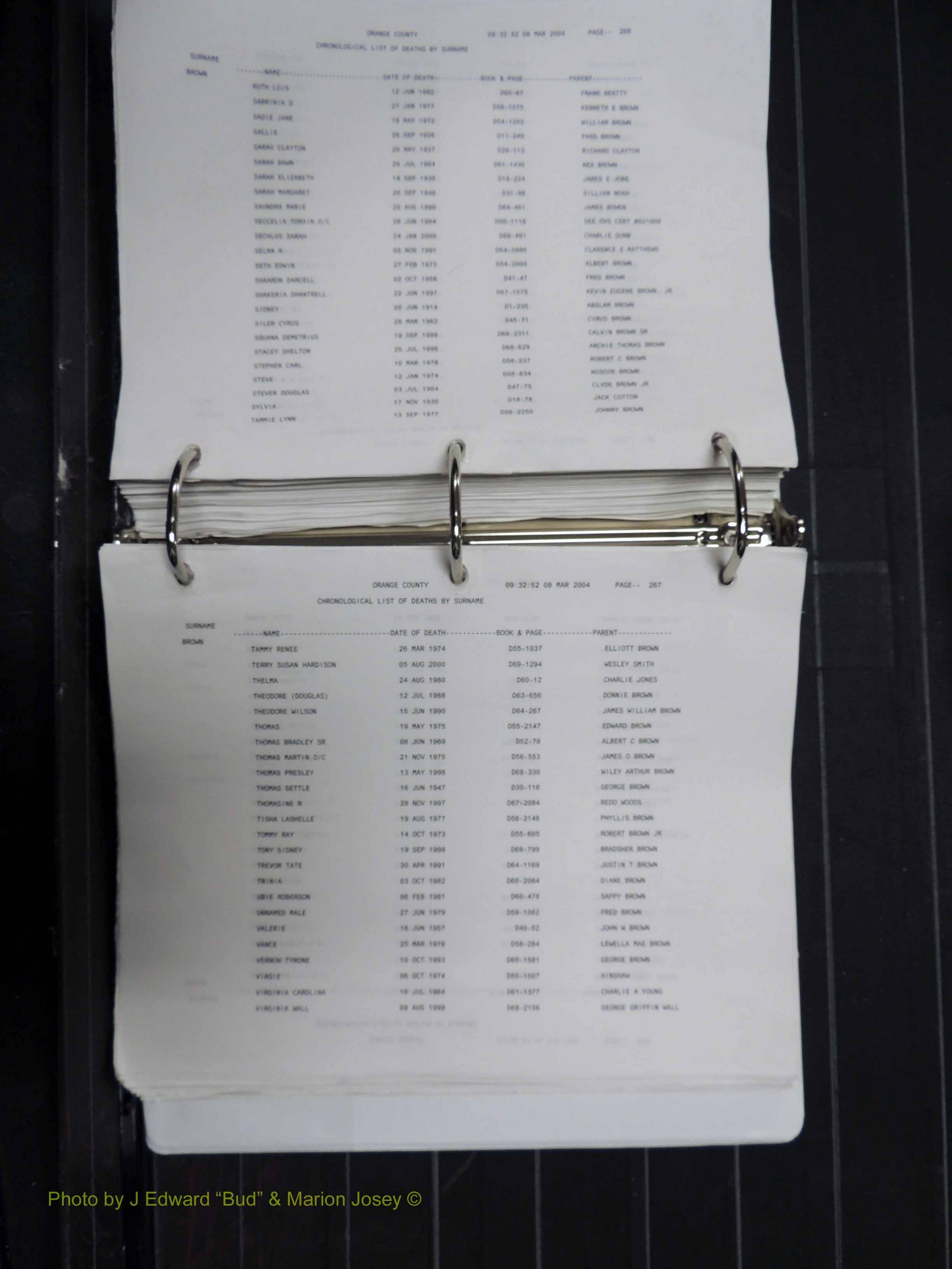 Orange Co, NC, Death Index, A-G, 1913-1998 (237).JPG