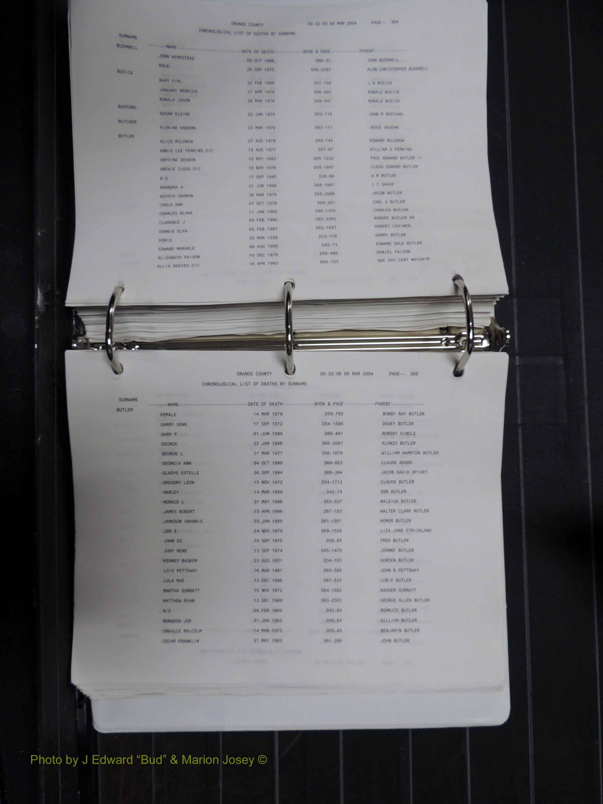 Orange Co, NC, Death Index, A-G, 1913-1998 (256).JPG