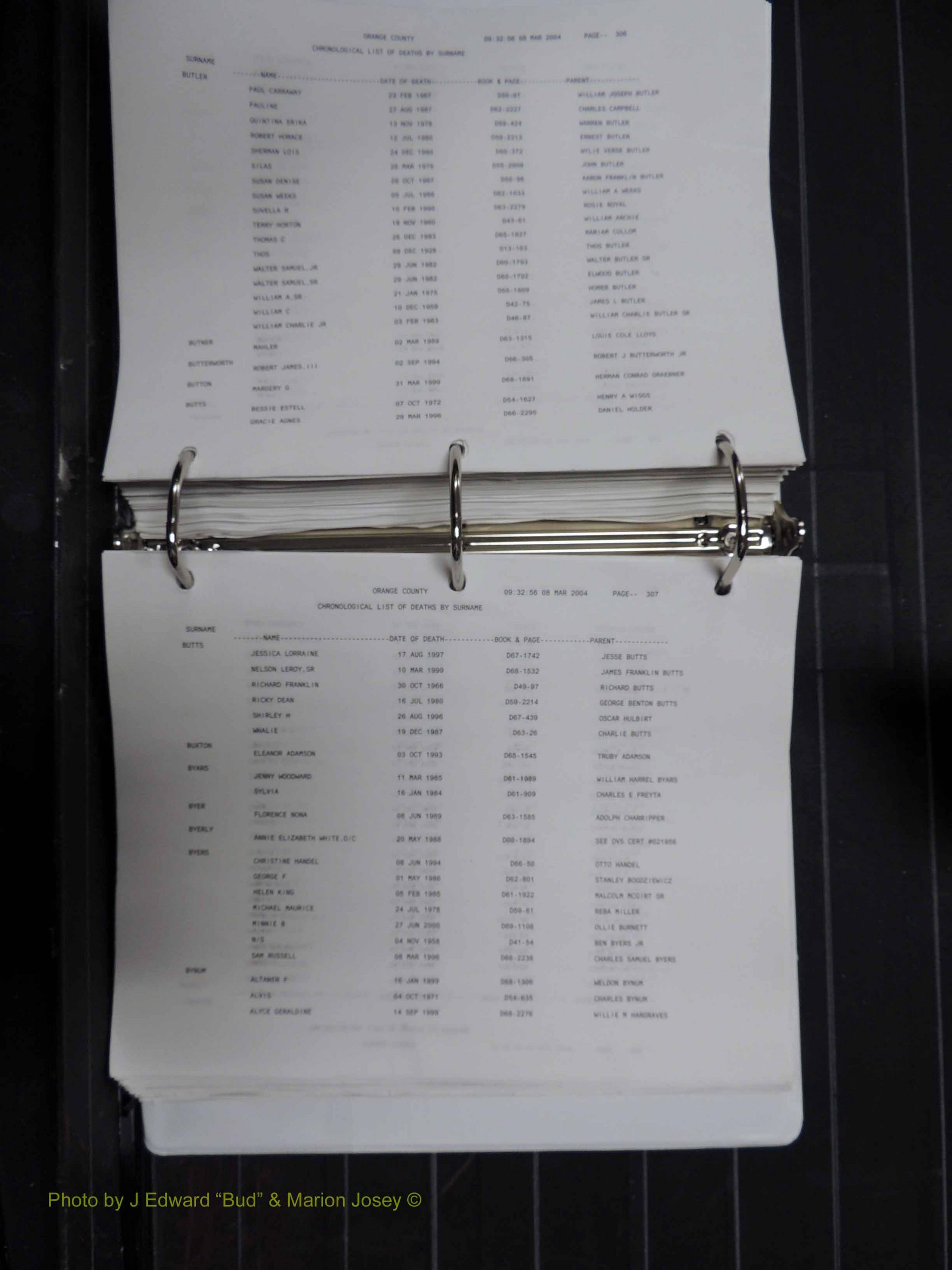 Orange Co, NC, Death Index, A-G, 1913-1998 (257).JPG