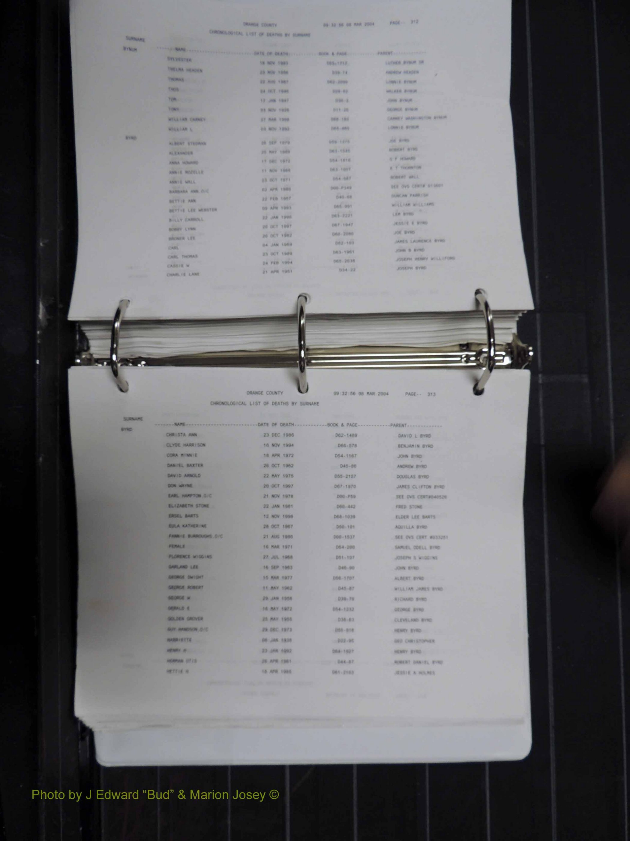 Orange Co, NC, Death Index, A-G, 1913-1998 (260).JPG