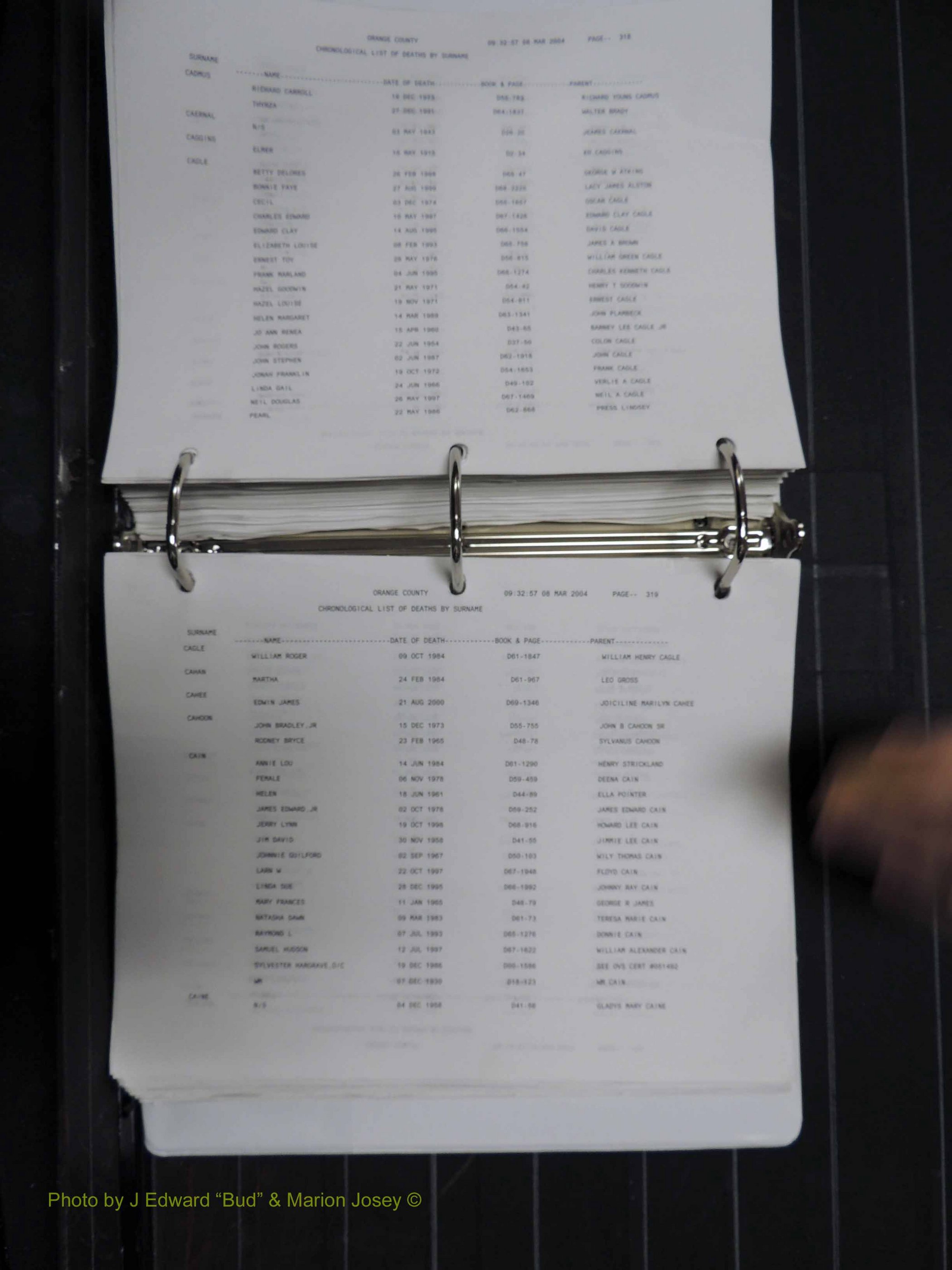 Orange Co, NC, Death Index, A-G, 1913-1998 (263).JPG