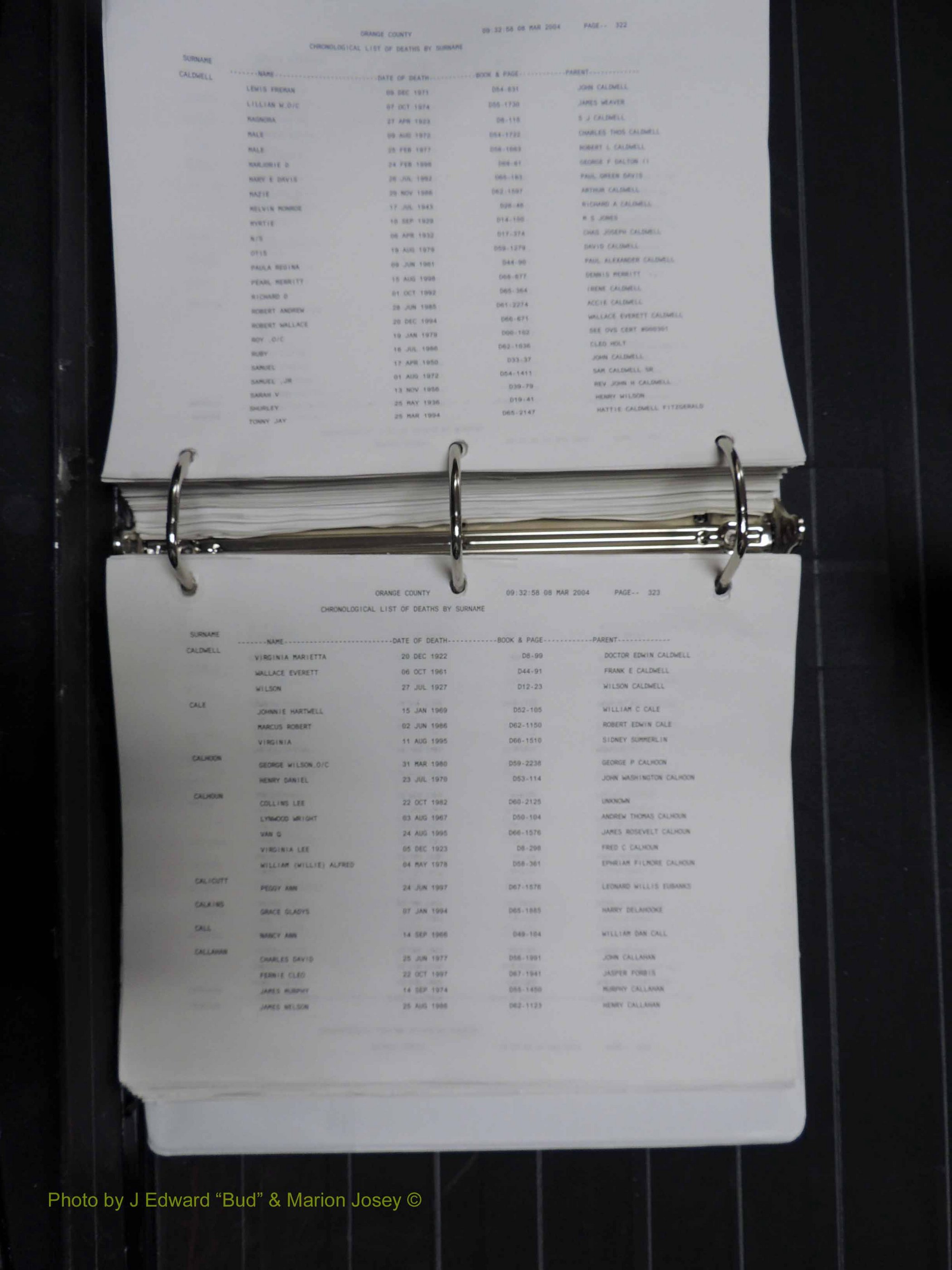 Orange Co, NC, Death Index, A-G, 1913-1998 (265).JPG