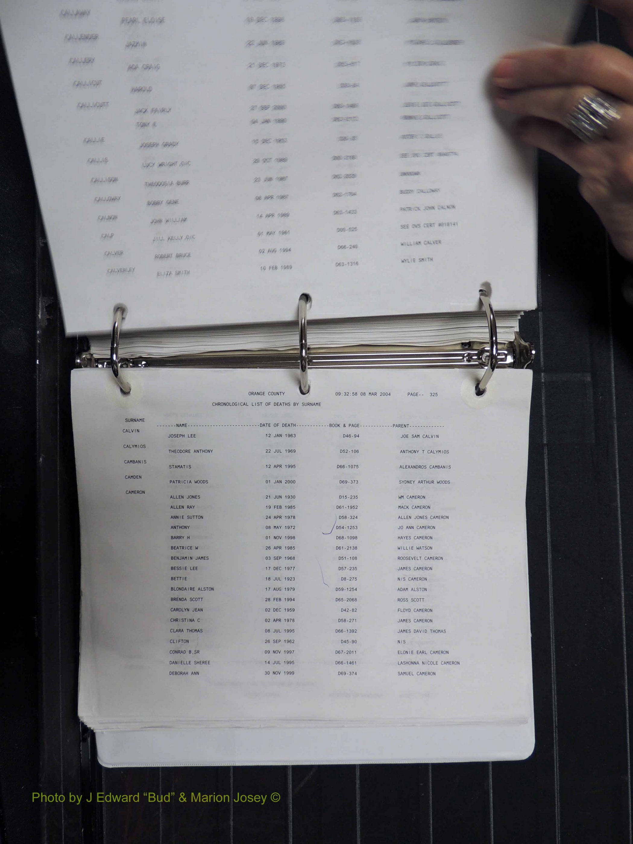 Orange Co, NC, Death Index, A-G, 1913-1998 (266).JPG