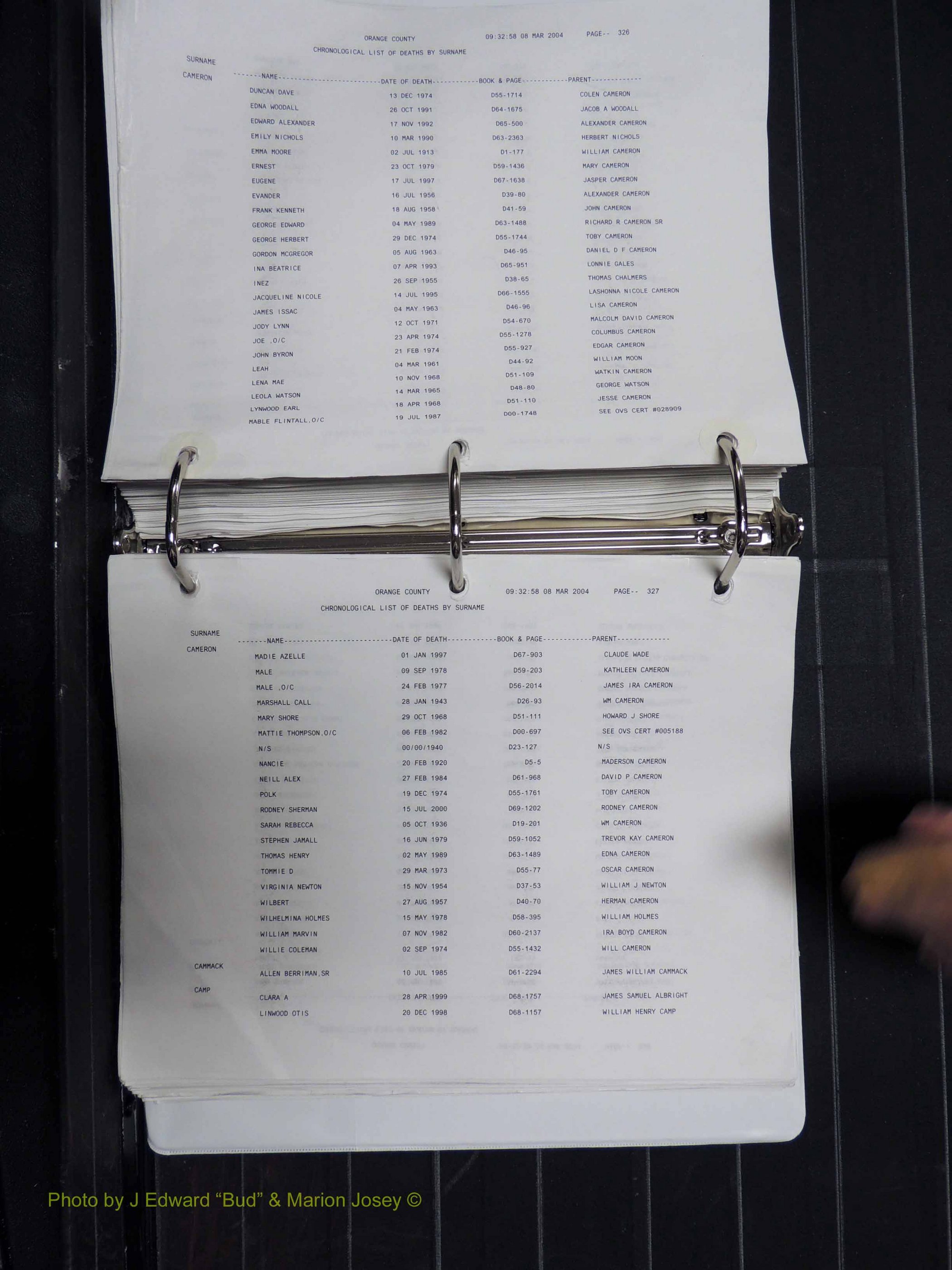 Orange Co, NC, Death Index, A-G, 1913-1998 (268).JPG