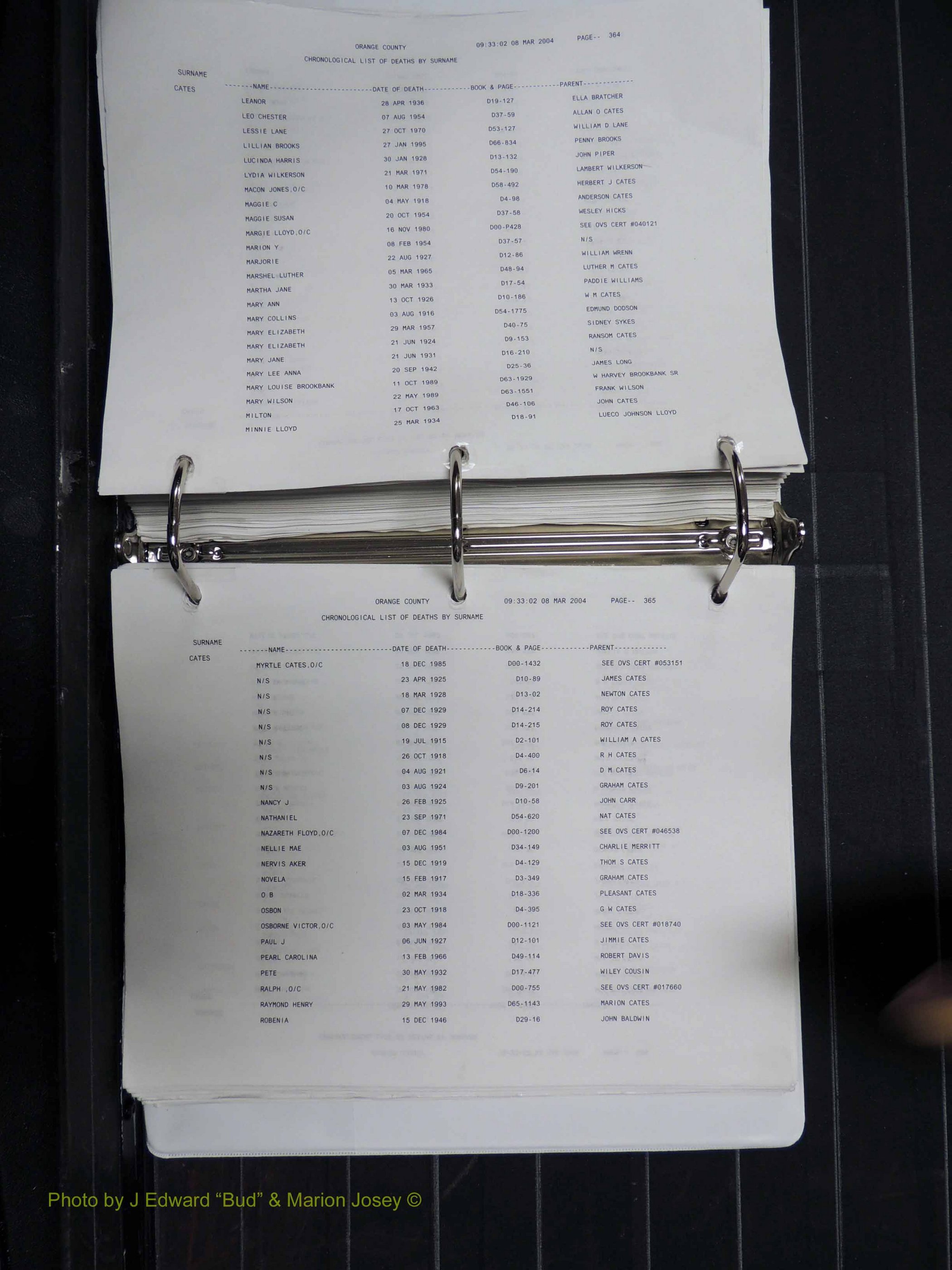 Orange Co, NC, Death Index, A-G, 1913-1998 (287).JPG