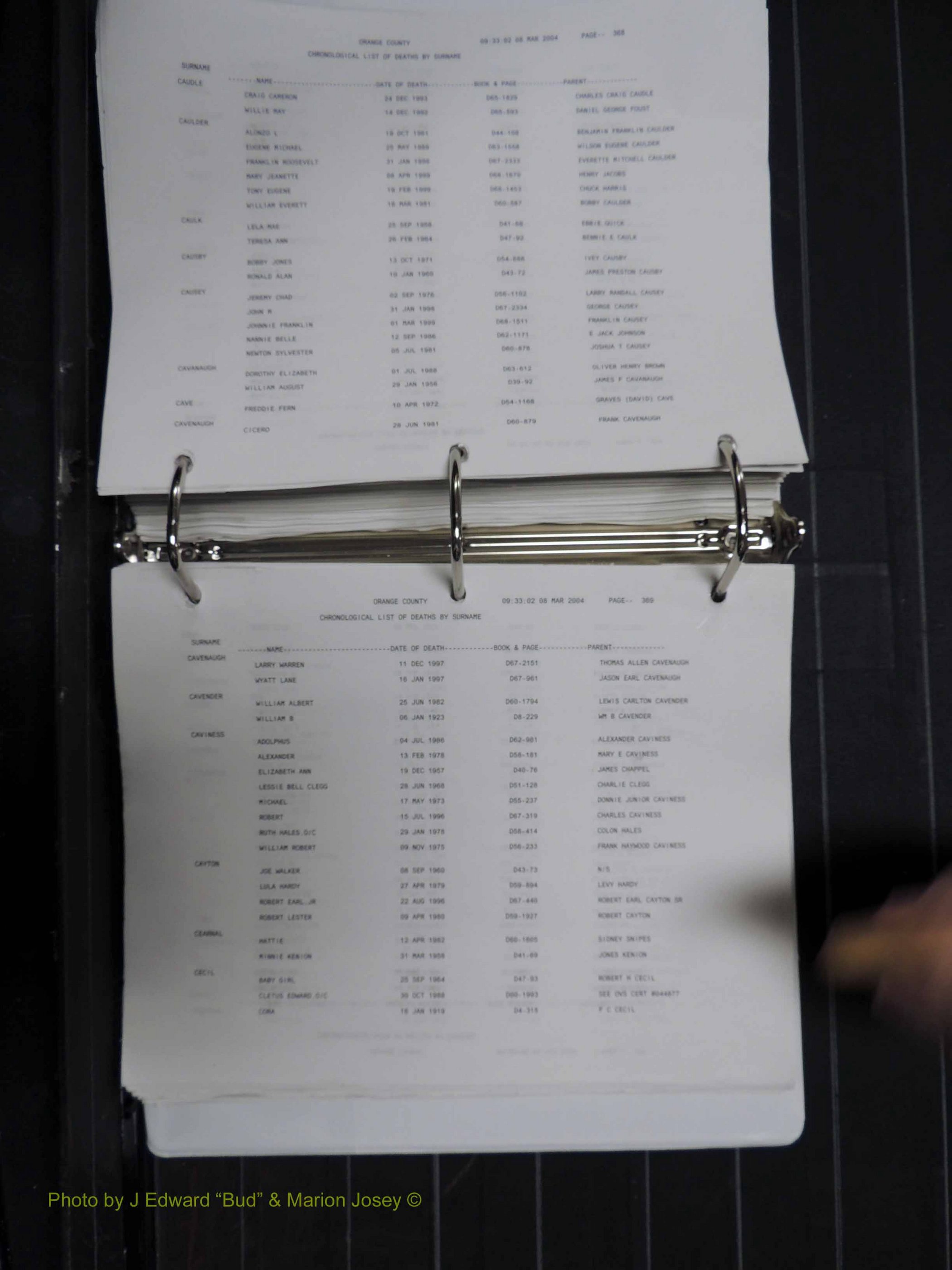 Orange Co, NC, Death Index, A-G, 1913-1998 (289).JPG