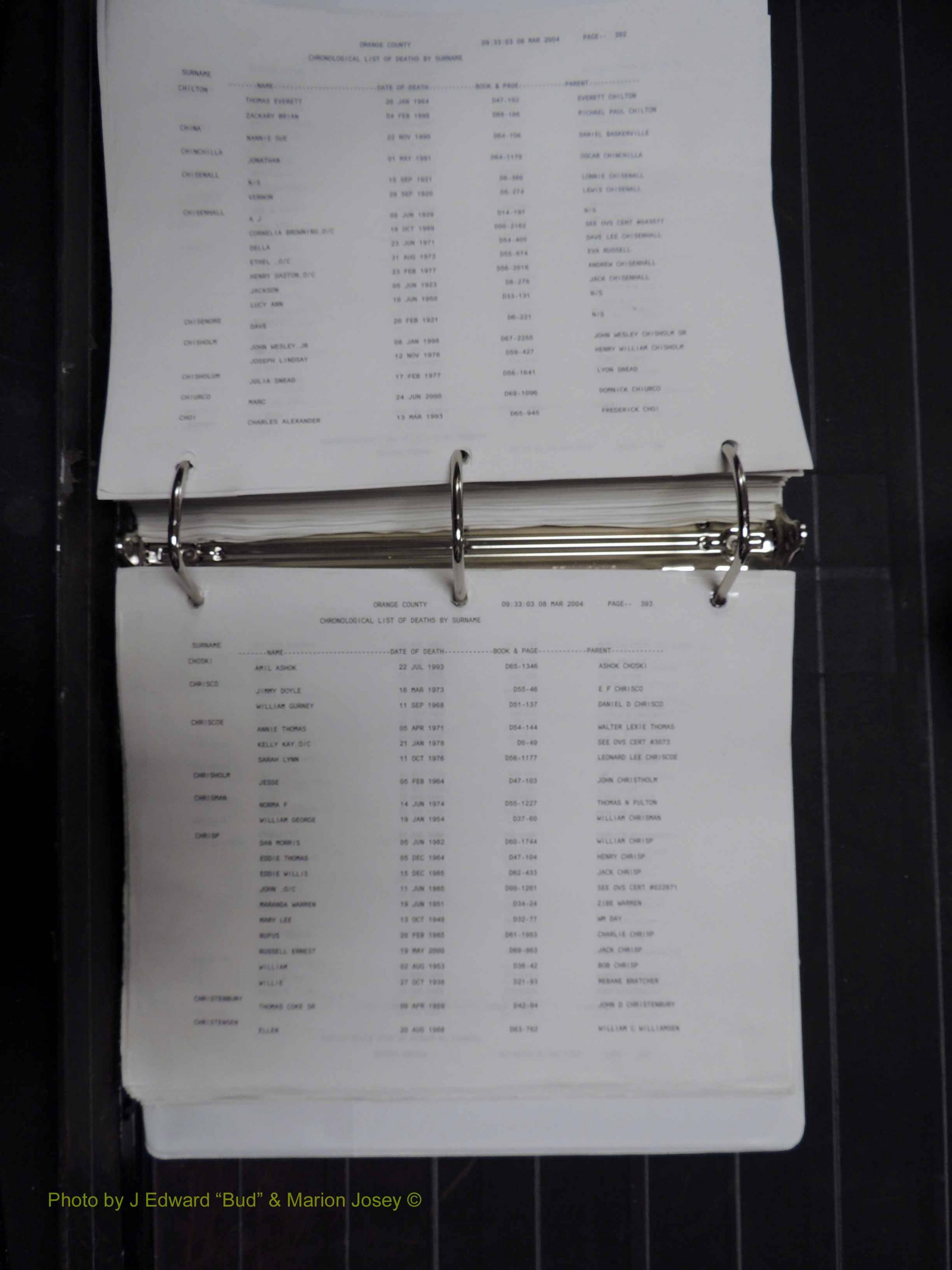 Orange Co, NC, Death Index, A-G, 1913-1998 (301).JPG