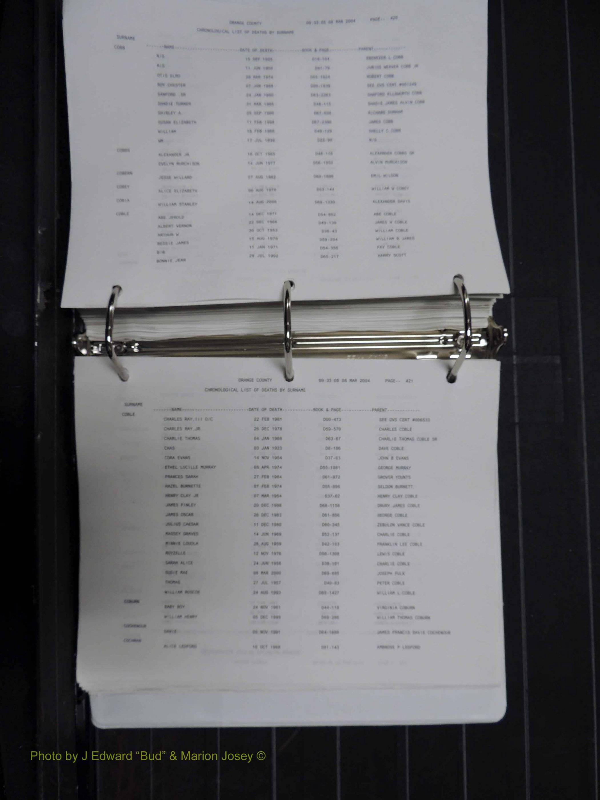 Orange Co, NC, Death Index, A-G, 1913-1998 (315).JPG