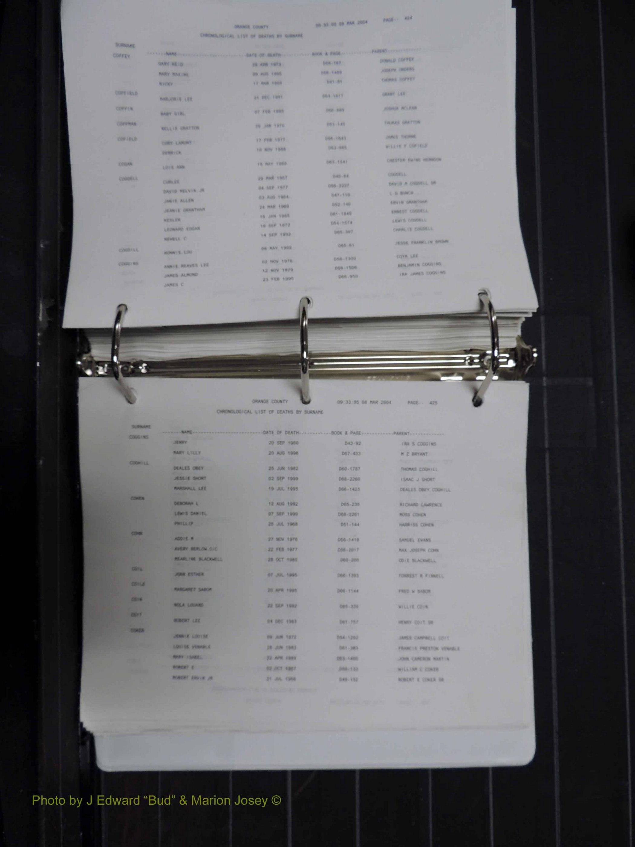 Orange Co, NC, Death Index, A-G, 1913-1998 (317).JPG