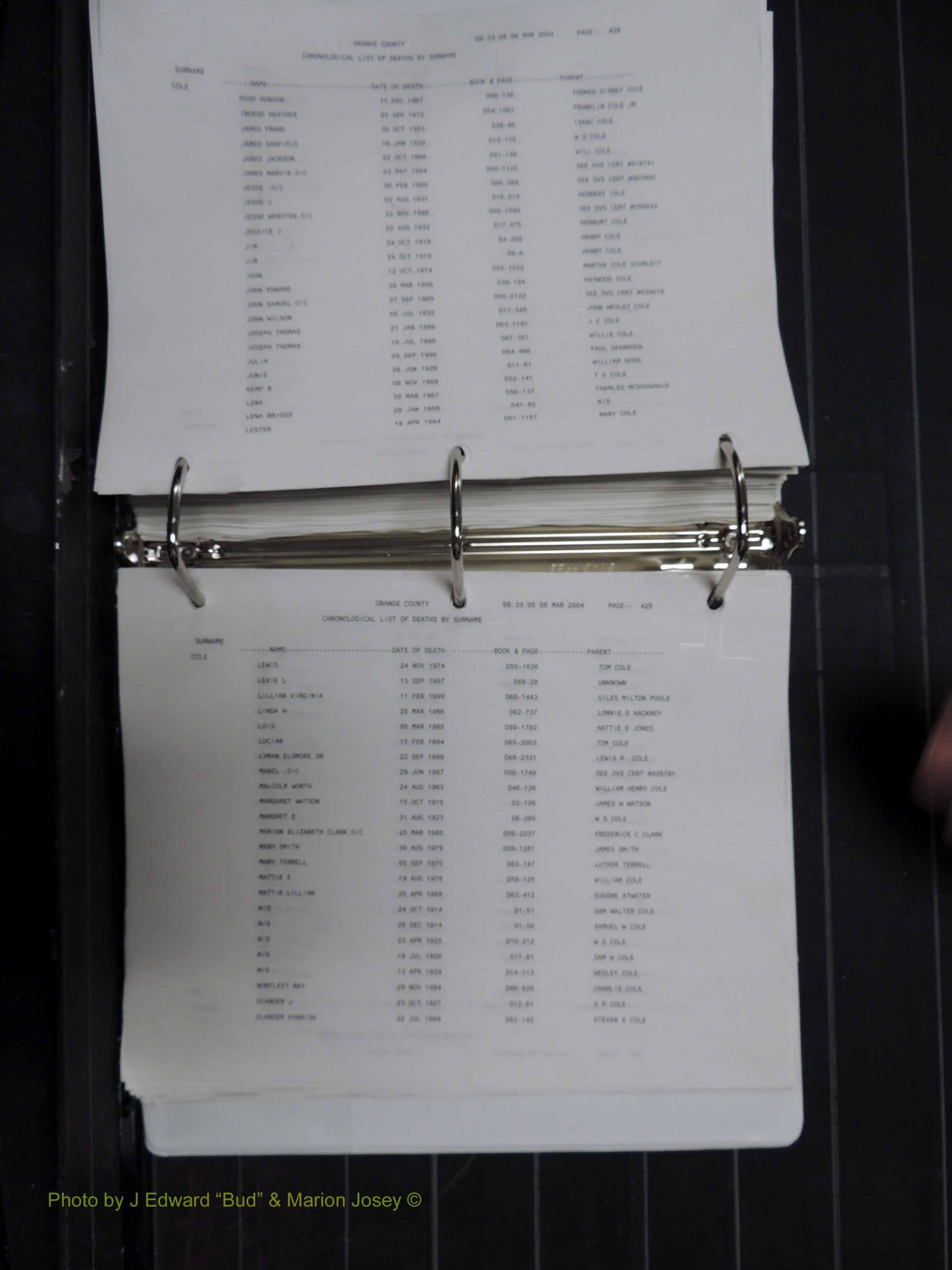 Orange Co, NC, Death Index, A-G, 1913-1998 (319).JPG