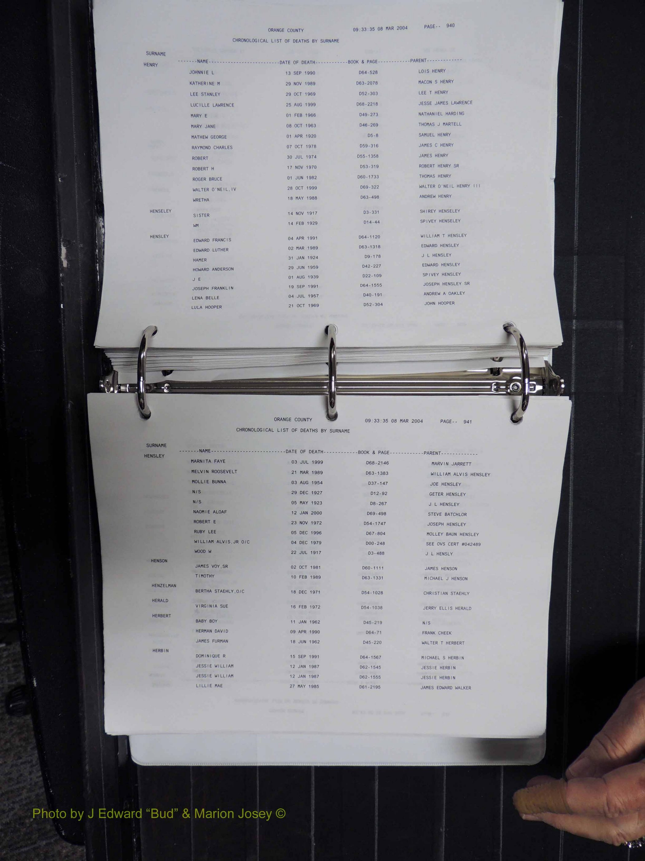 Orange Co, NC, Death Index, G-O, 1913-1998 (193).JPG