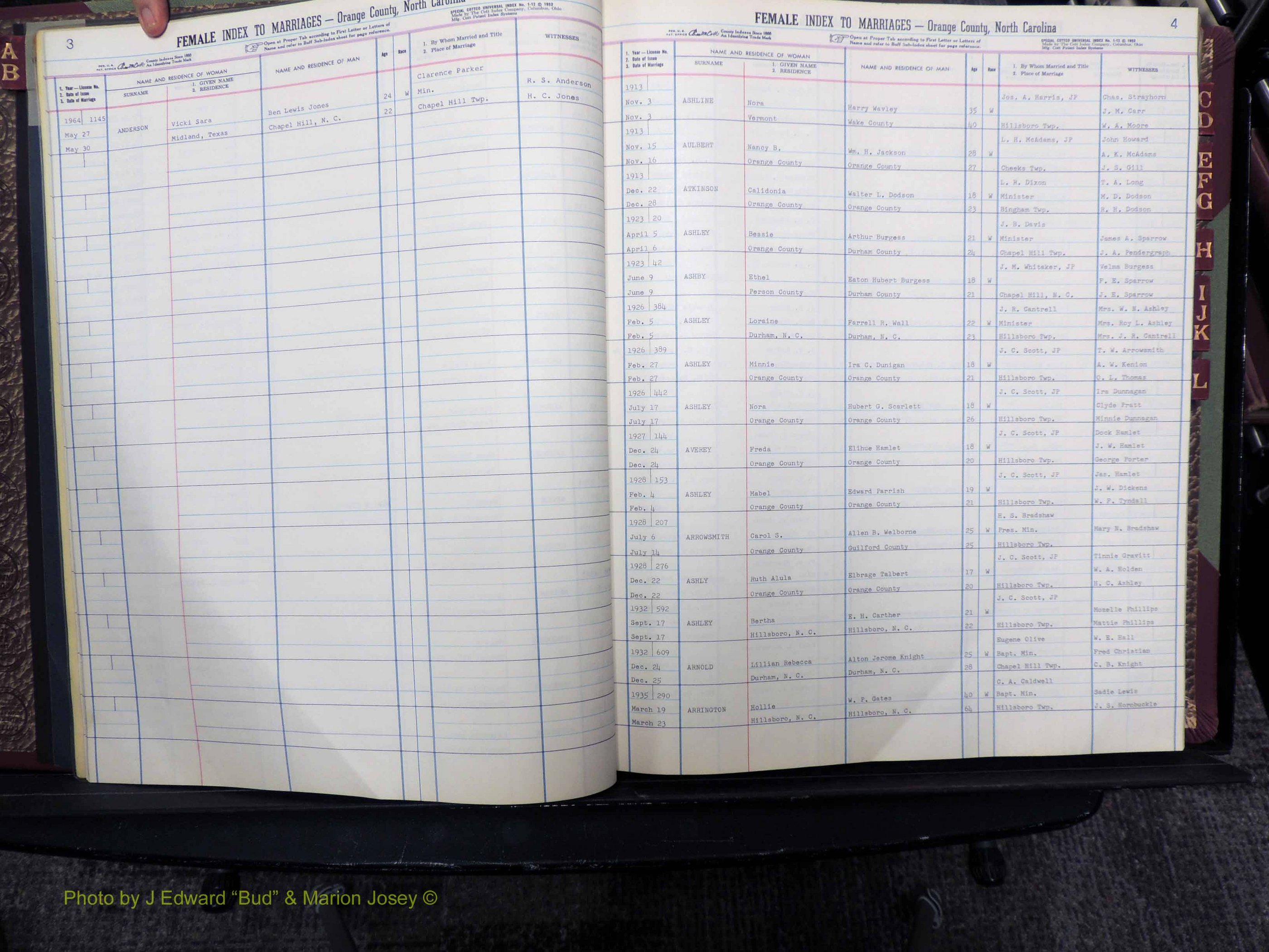 Orange Co, NC, Marriages, Female, A-L, 1911-1964 (108).JPG