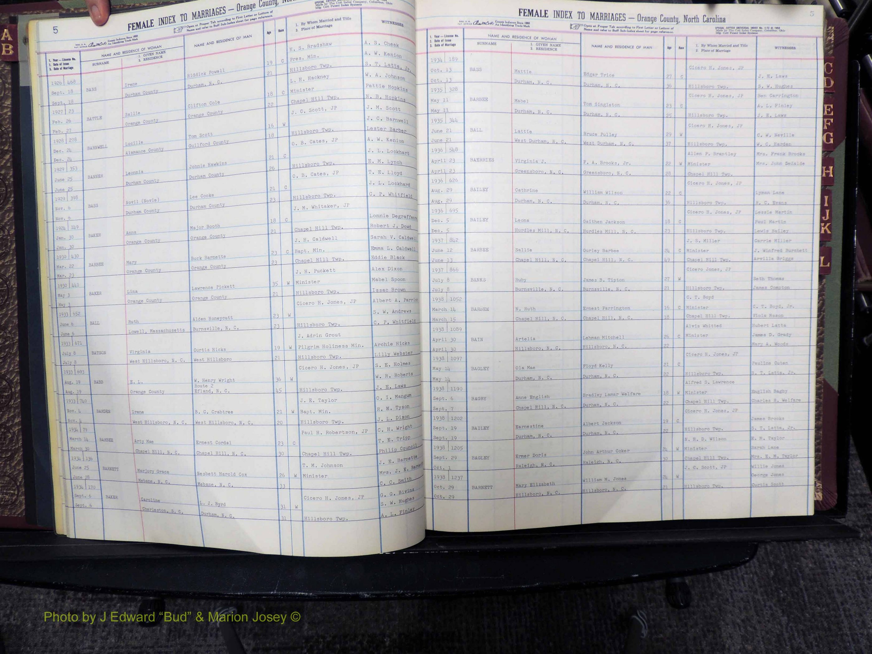 Orange Co, NC, Marriages, Female, A-L, 1911-1964 (111).JPG