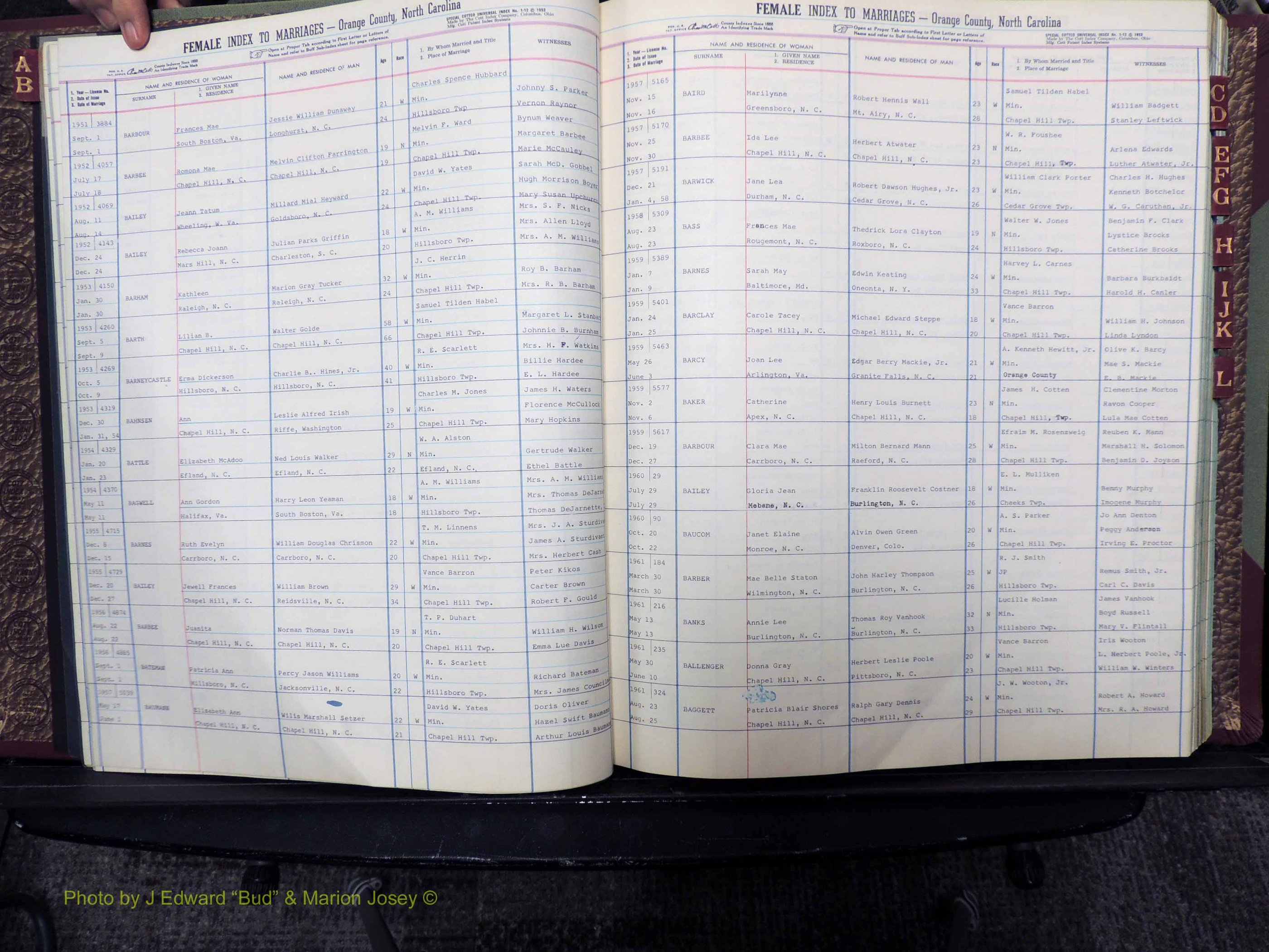 Orange Co, NC, Marriages, Female, A-L, 1911-1964 (113).JPG